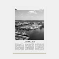 Lake Charles Travel B&W Poster