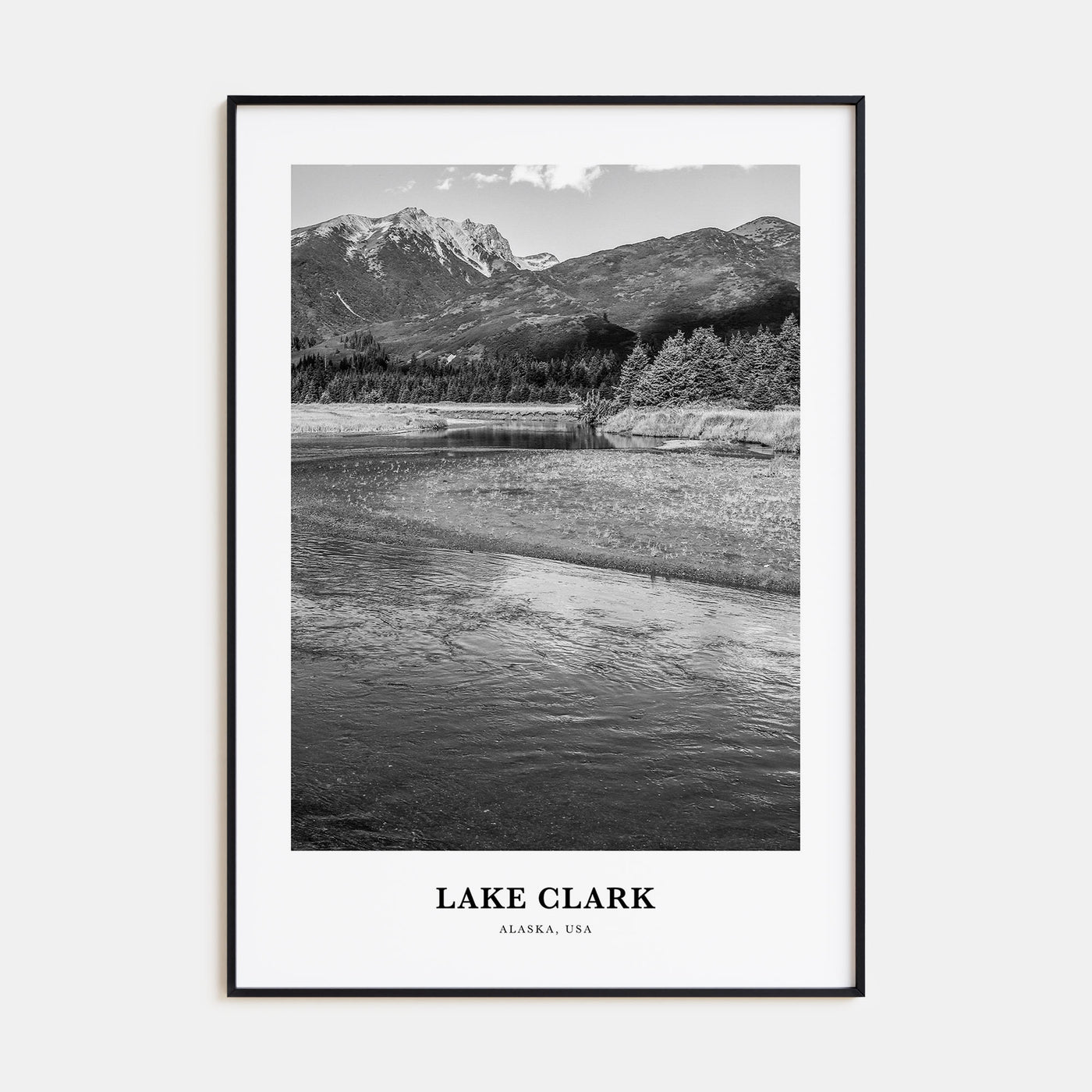Lake Clark National Park Portrait B&W Poster