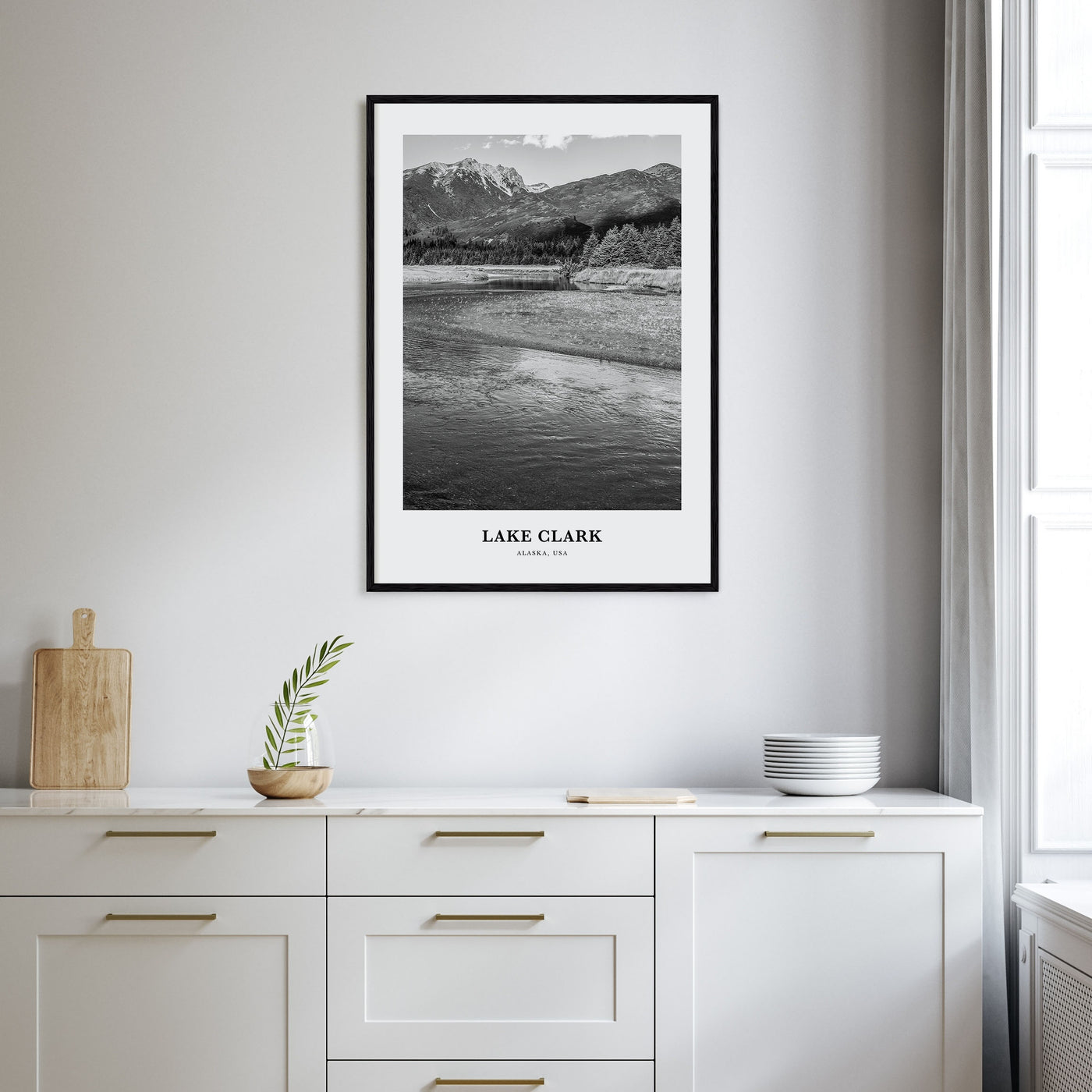 Lake Clark National Park Portrait B&W Poster