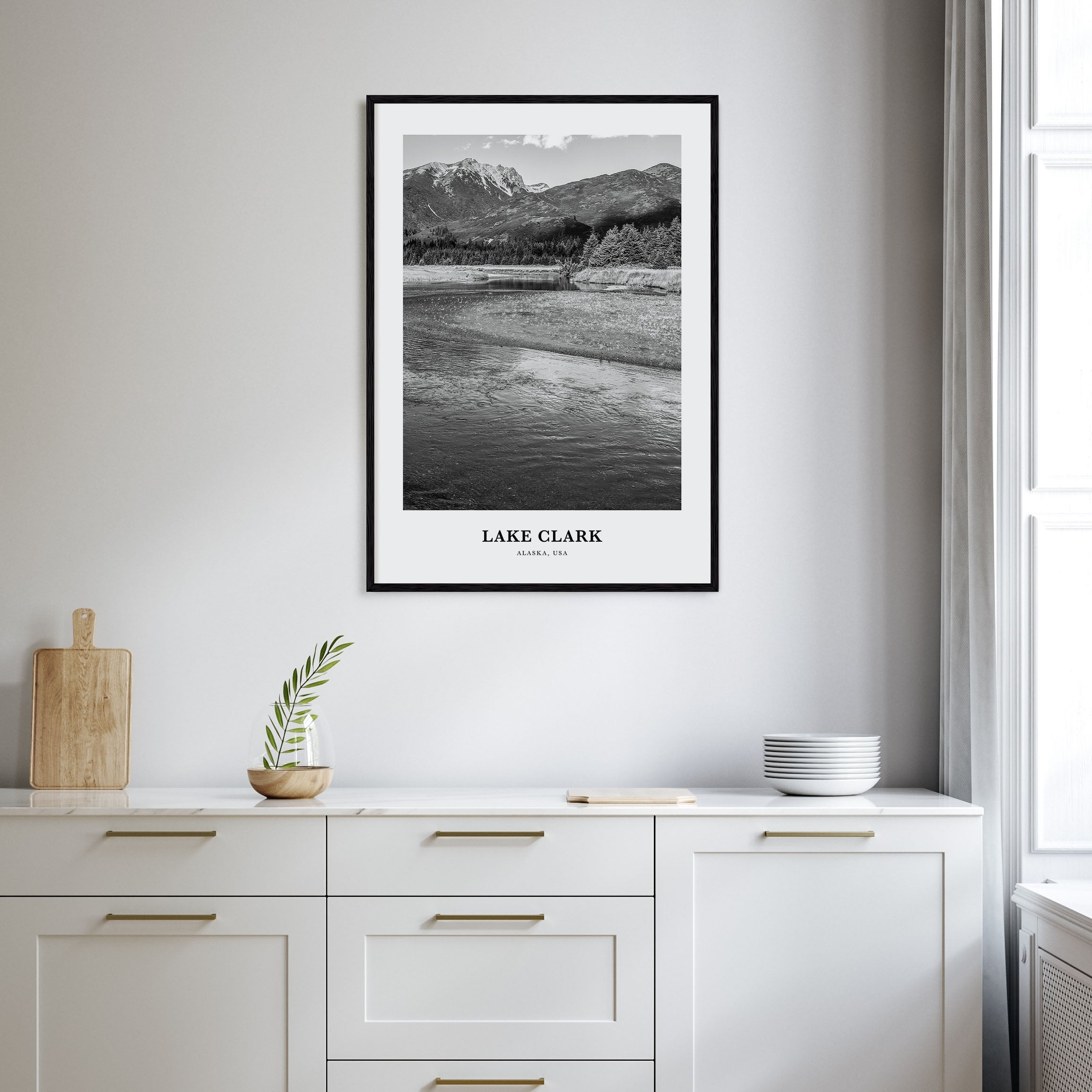 Lake Clark National Park Portrait B&W Poster