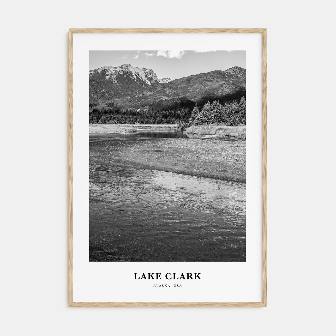 Lake Clark National Park Portrait B&W Poster