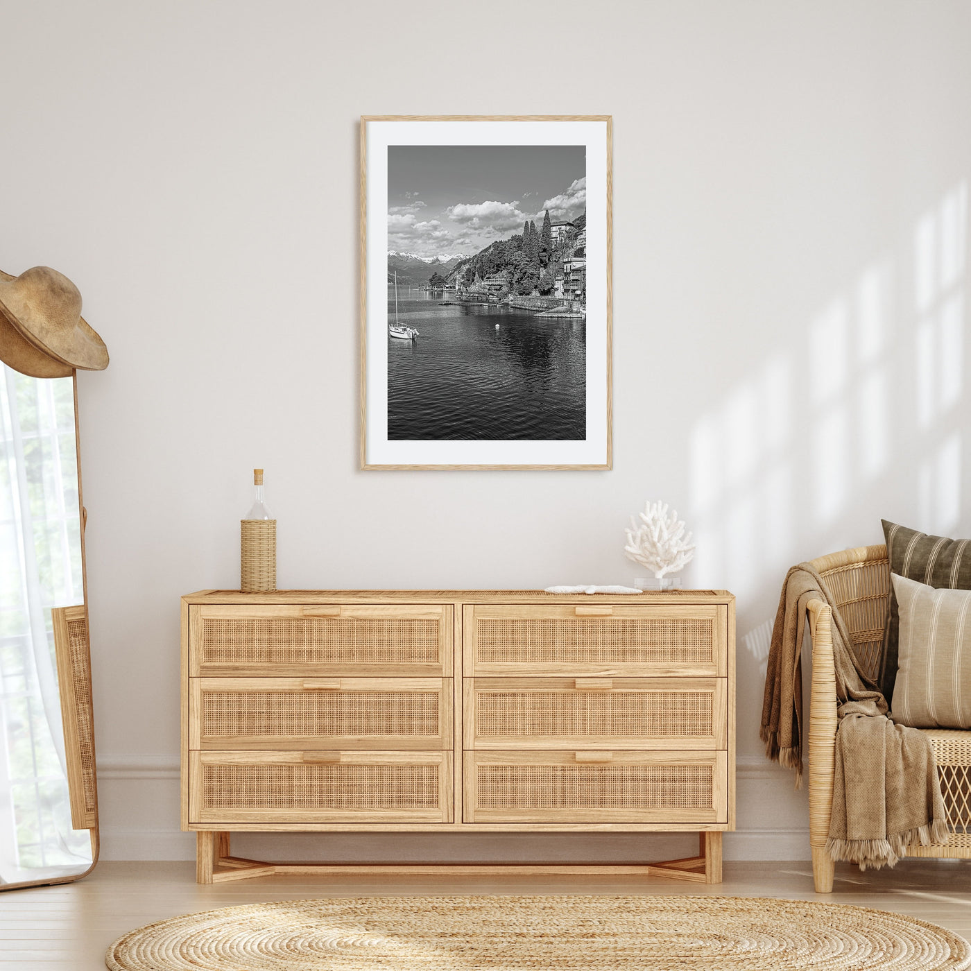 Lake Como Photo B&W Poster