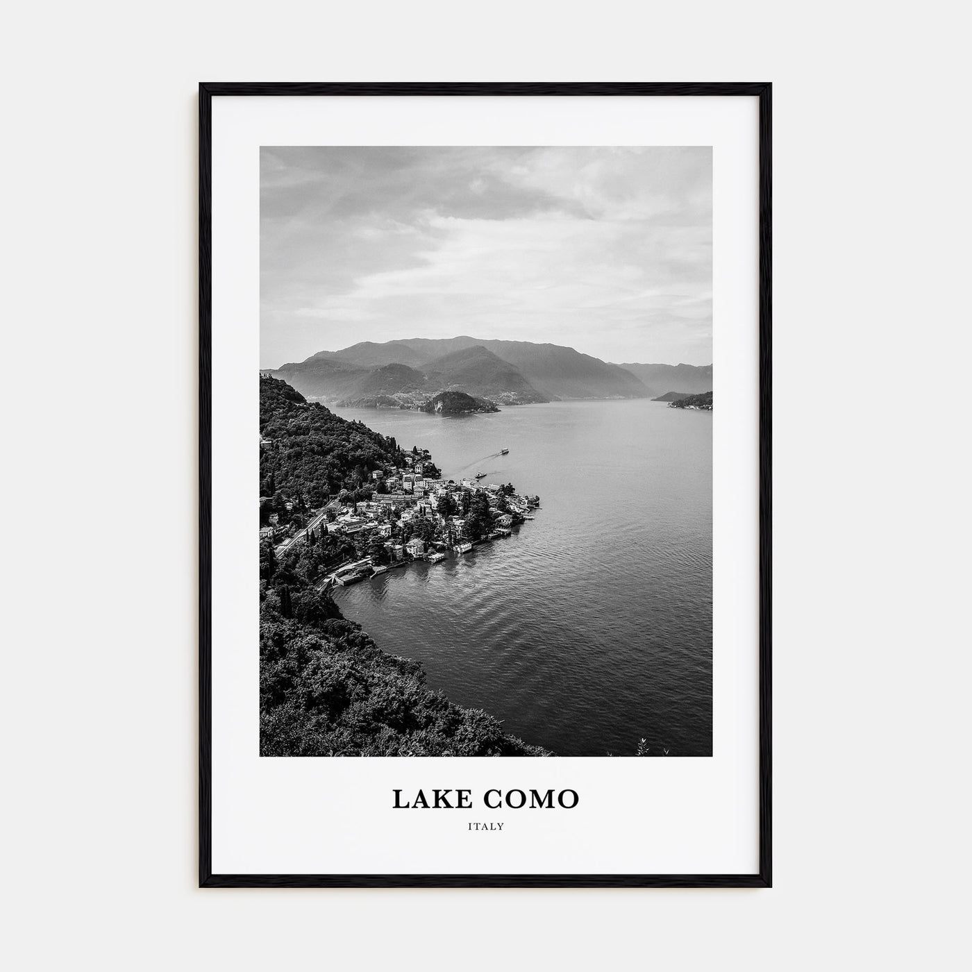 Lake Como Portrait B&W Poster