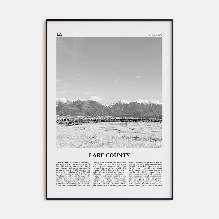 Lake County Travel B&W Poster