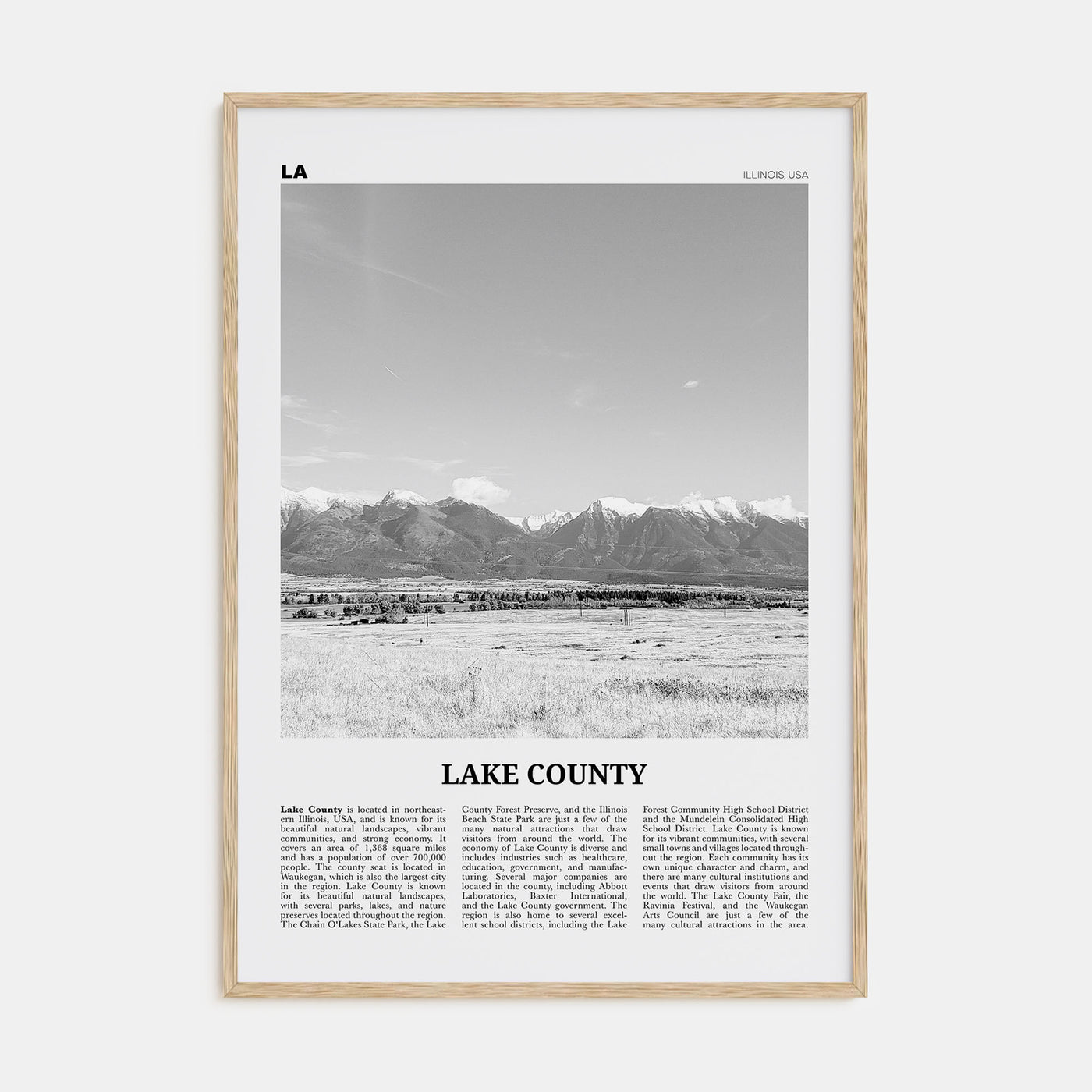 Lake County Travel B&W Poster