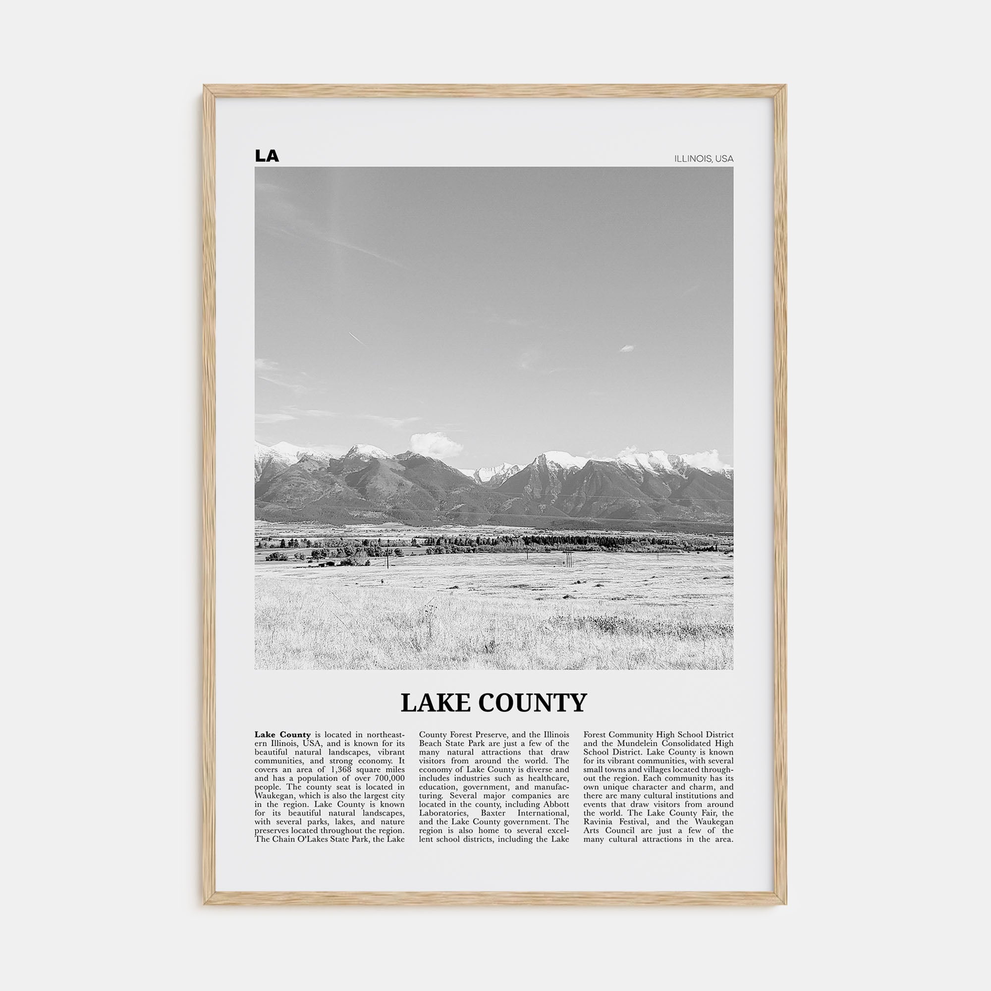 Lake County Travel B&W Poster