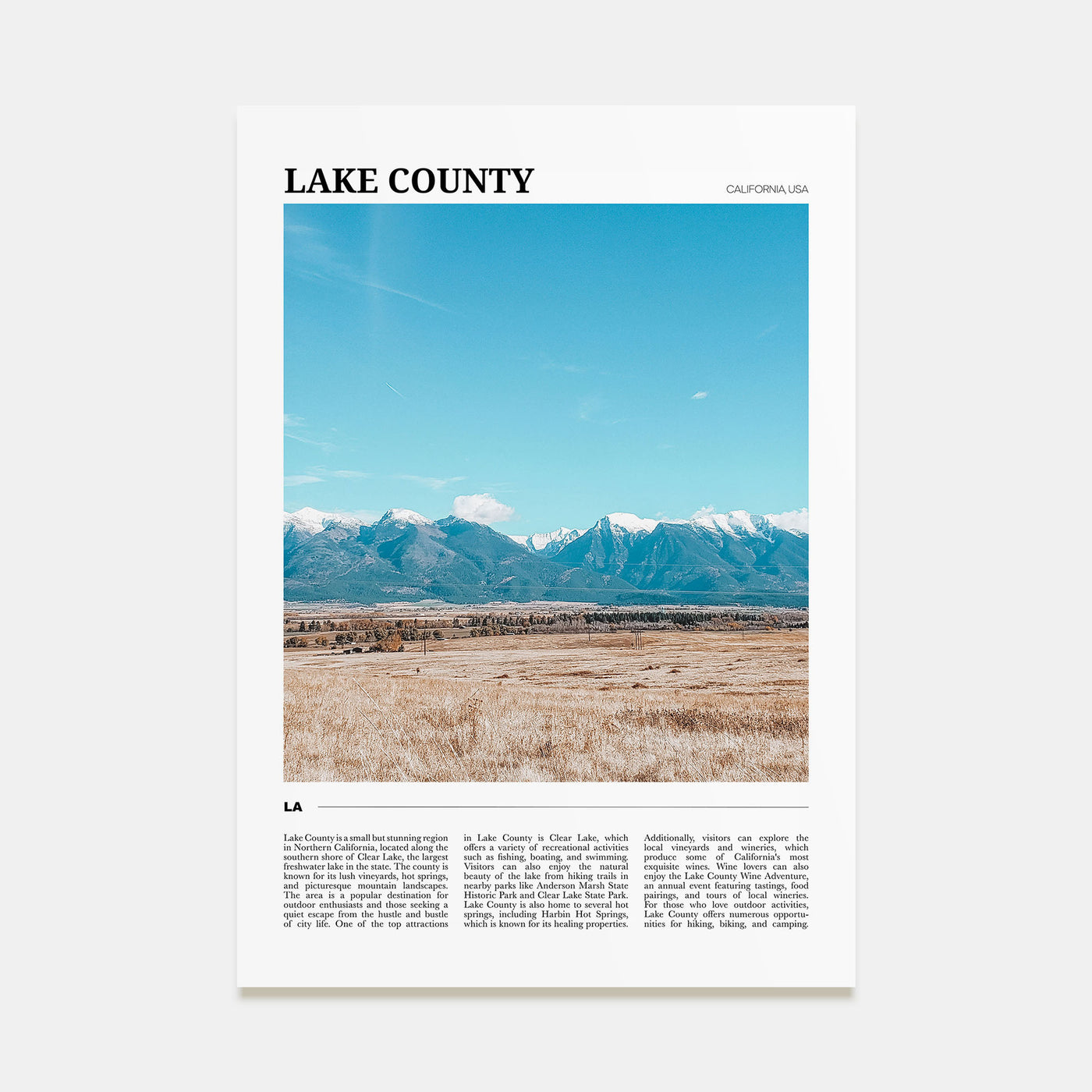 Lake County Travel Color Poster