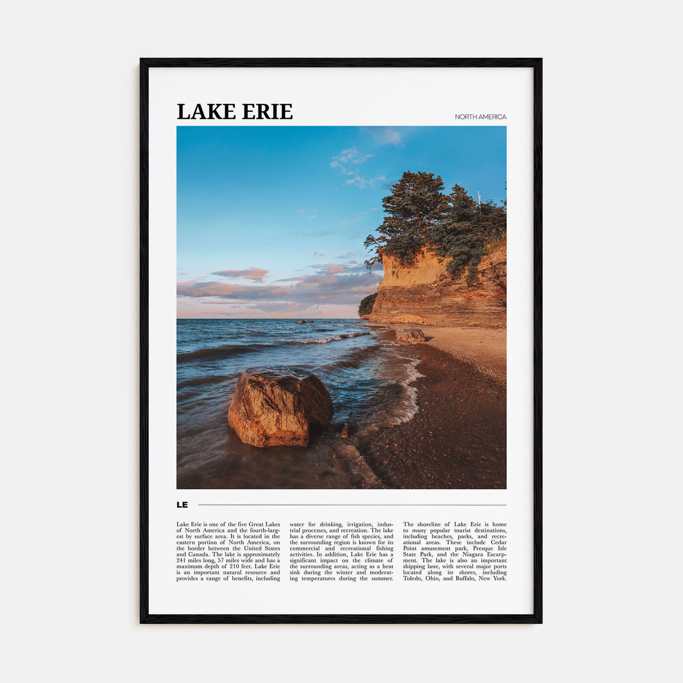 Lake Erie Travel Color Poster
