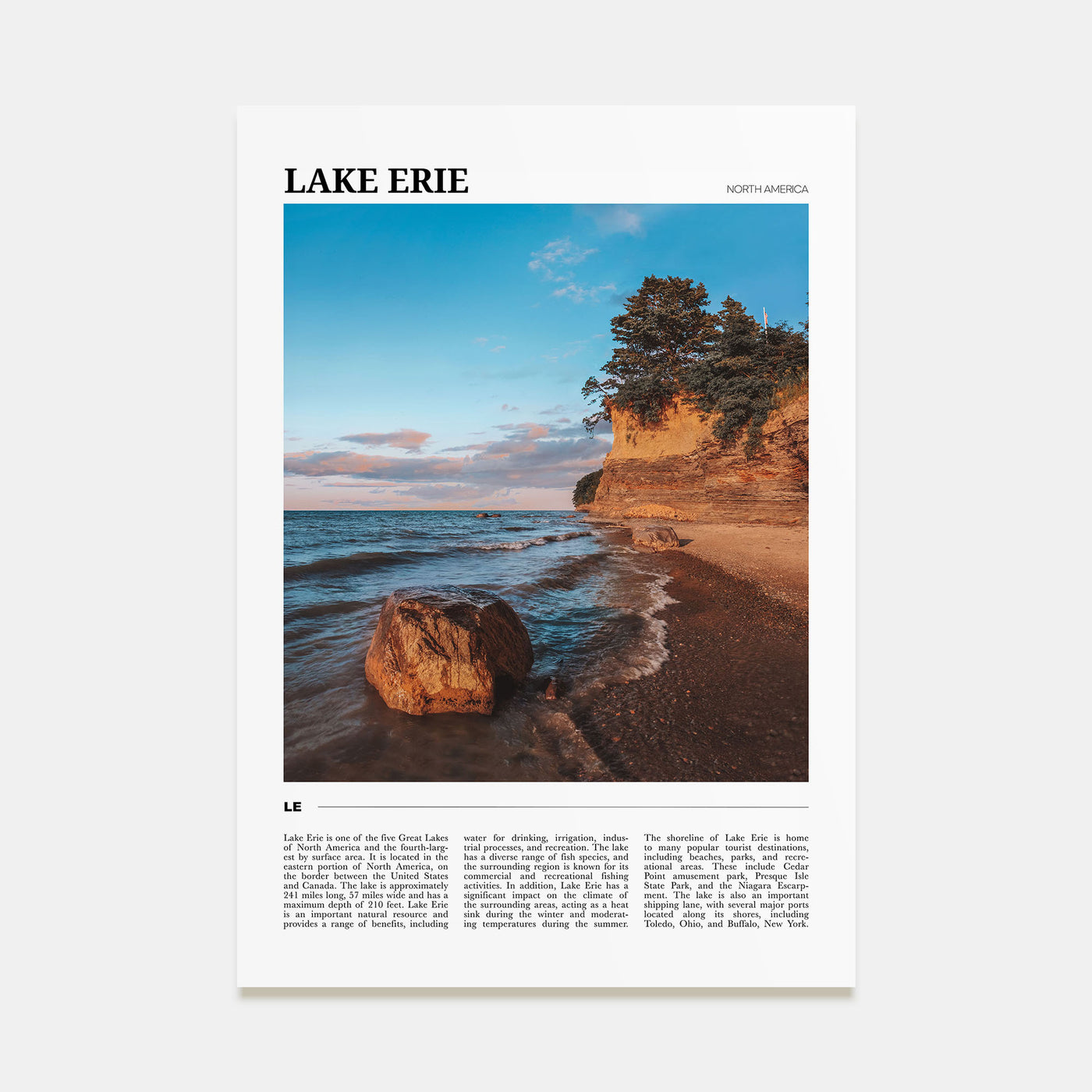 Lake Erie Travel Color Poster