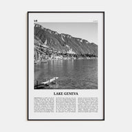 Lake Geneva Travel B&W Poster