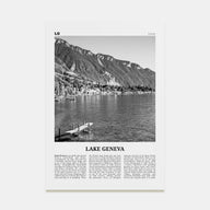 Lake Geneva Travel B&W Poster