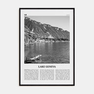 Lake Geneva Travel B&W Poster