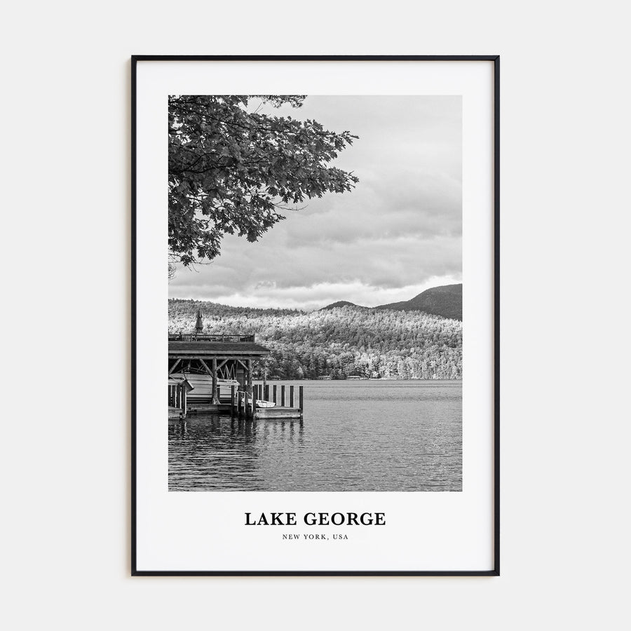 Lake George Portrait B&W Poster