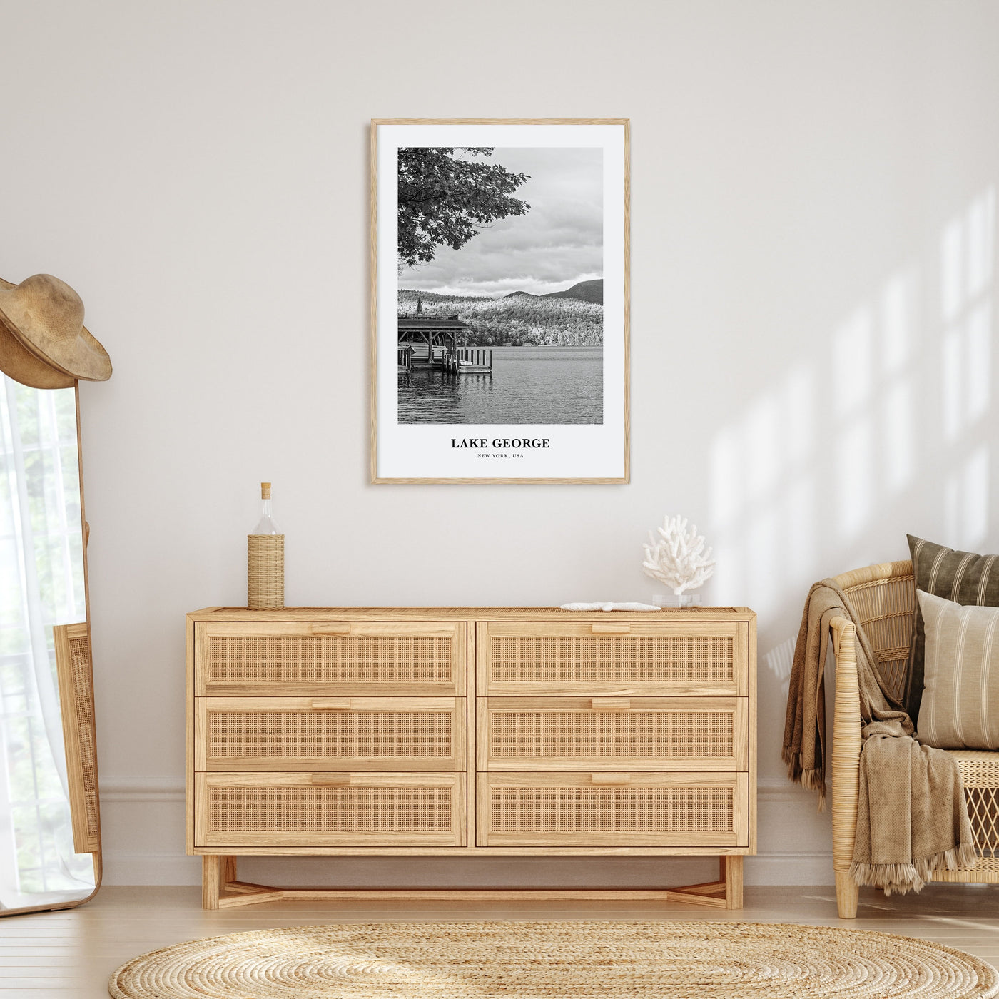 Lake George Portrait B&W Poster