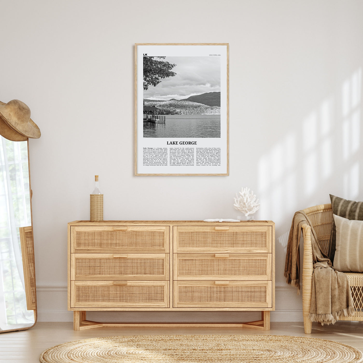 Lake George Travel B&W Poster