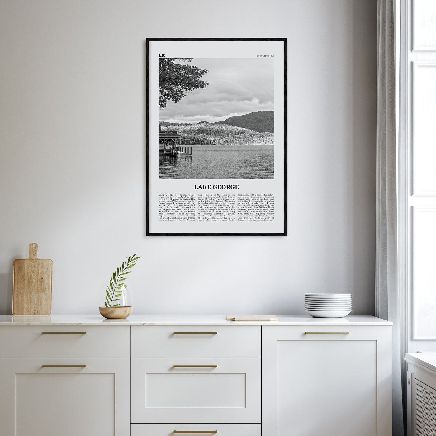 Lake George Travel B&W Poster
