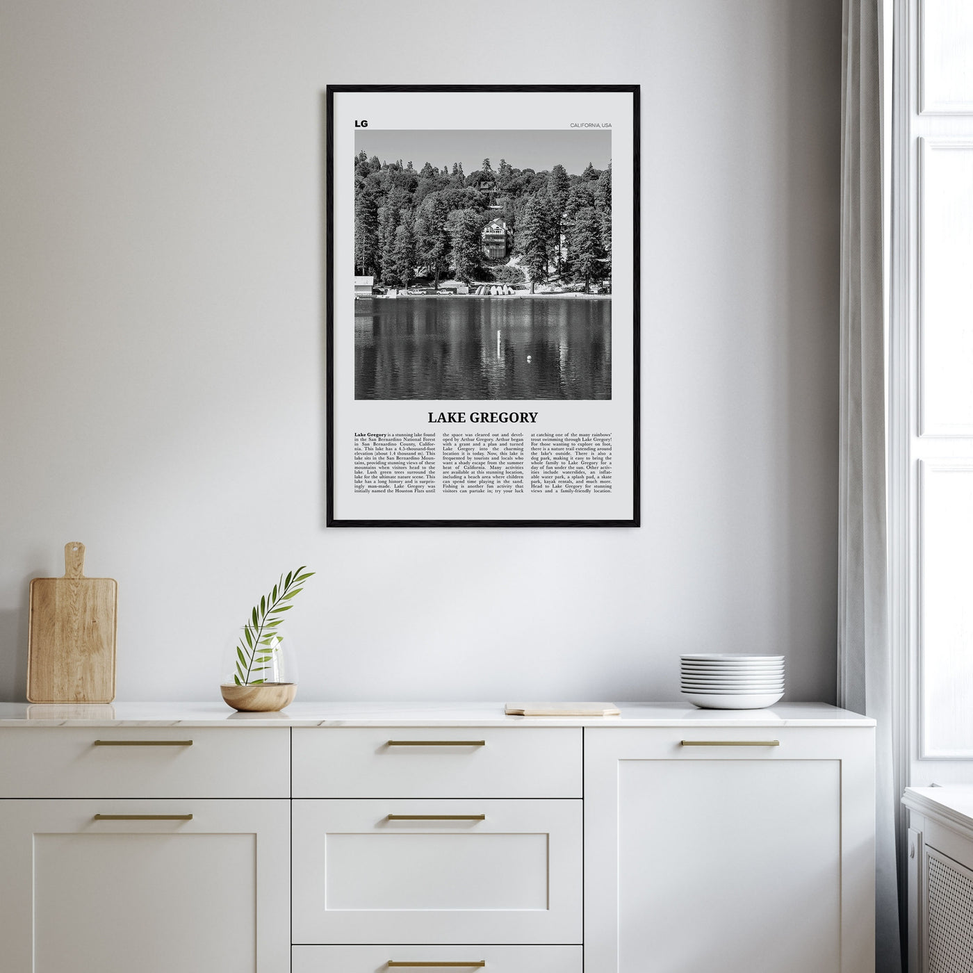 Lake Gregory Travel B&W Poster