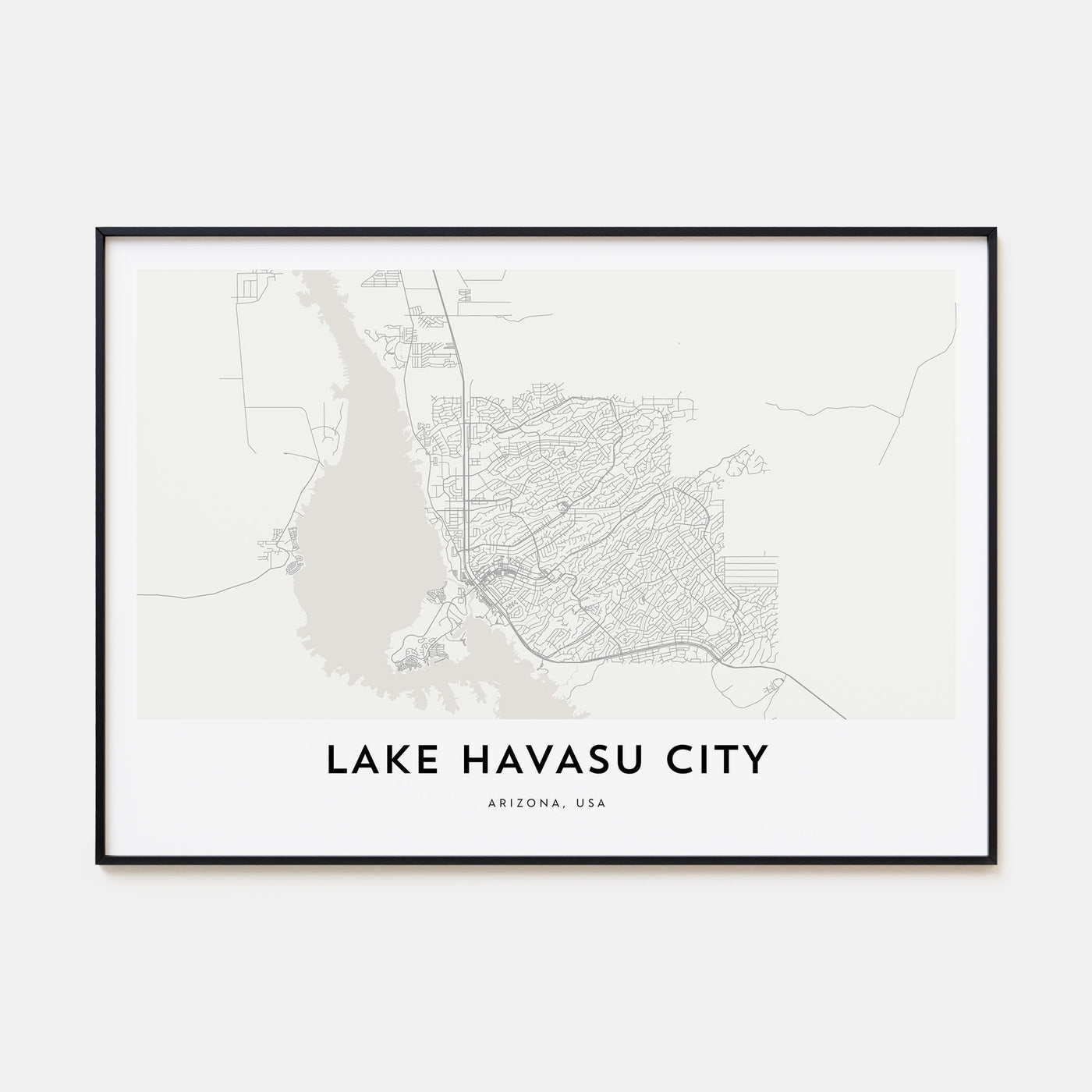 Lake Havasu City Map Landscape Poster