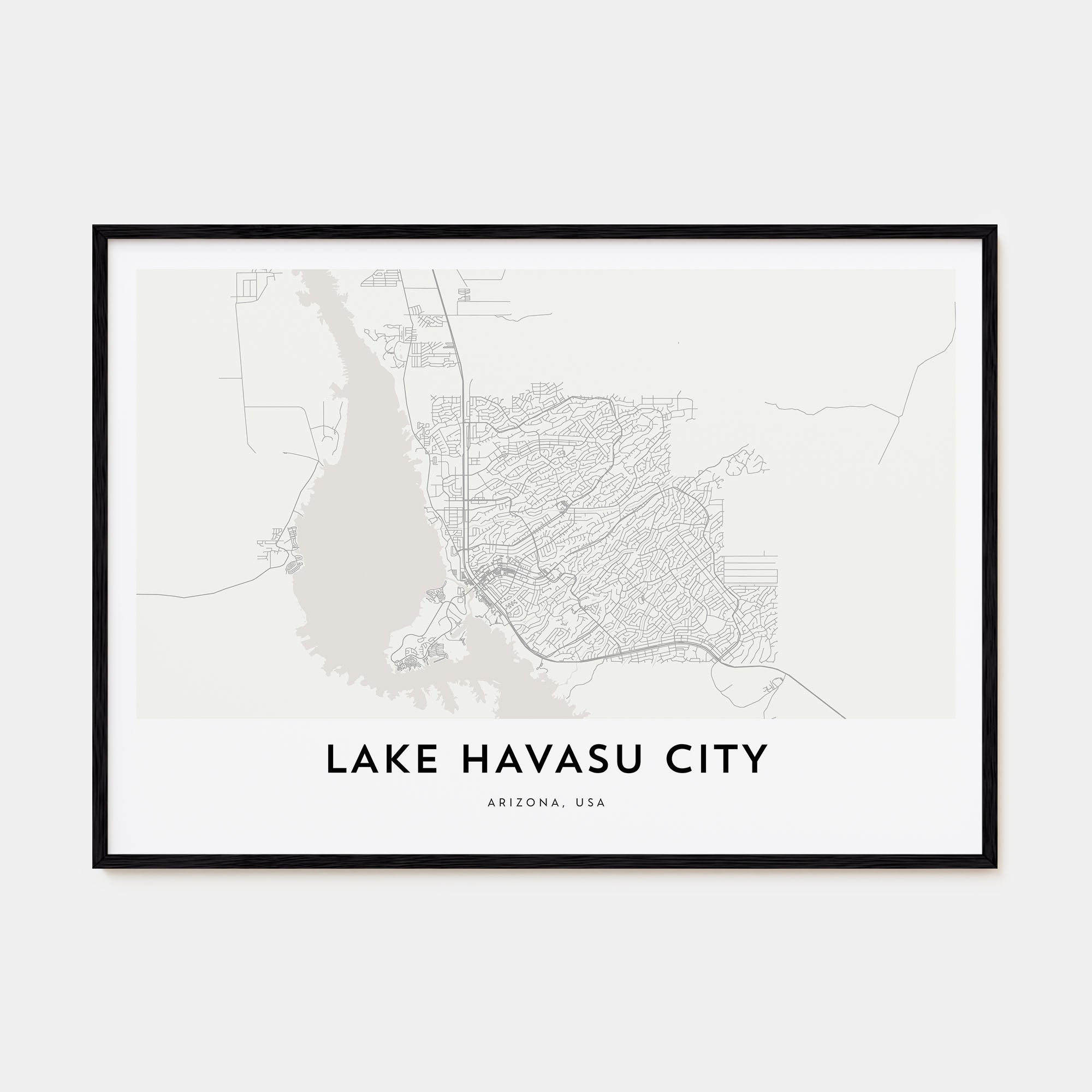 Lake Havasu City Map Landscape Poster
