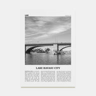 Lake Havasu City Travel B&W Poster