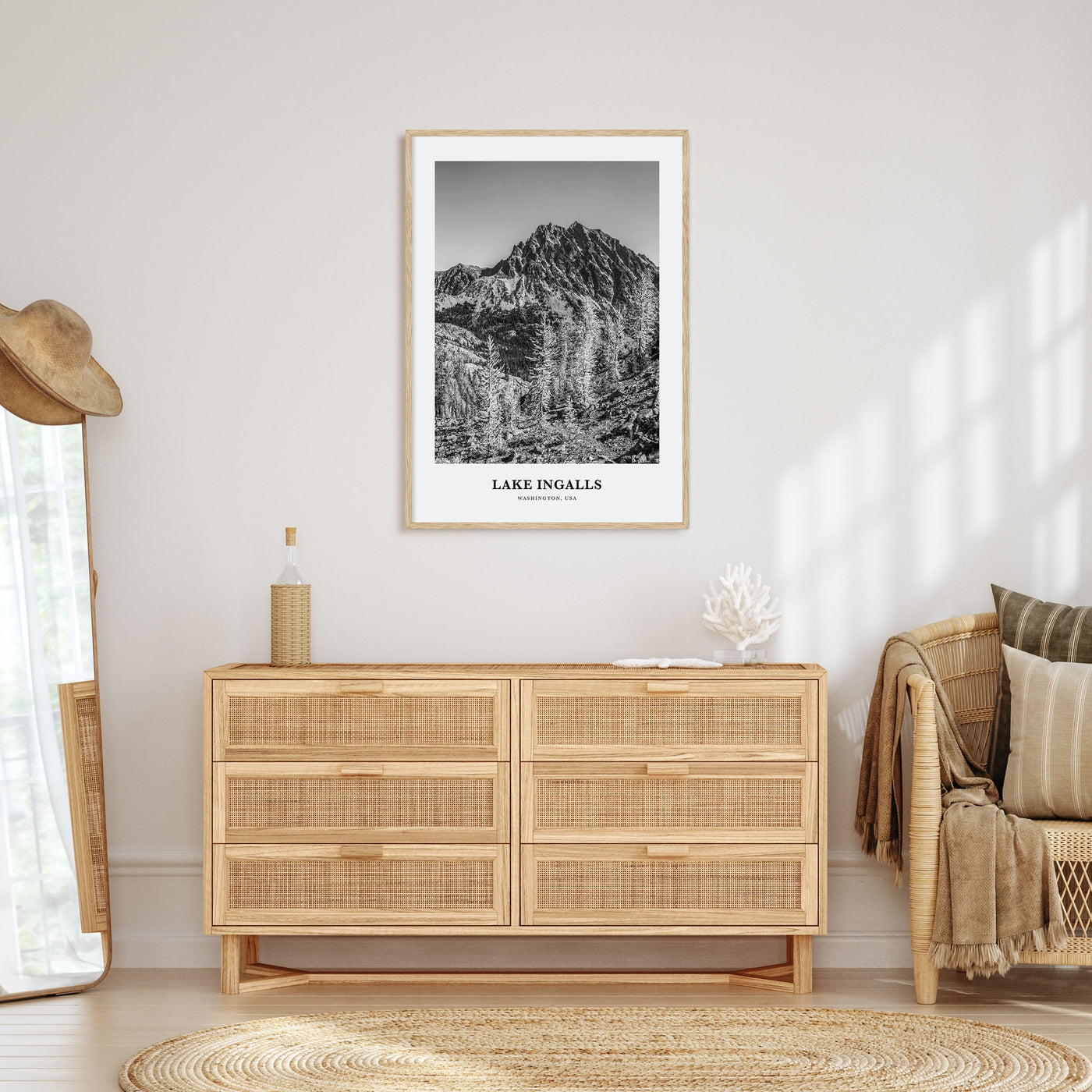 Lake Ingalls Portrait B&W Poster