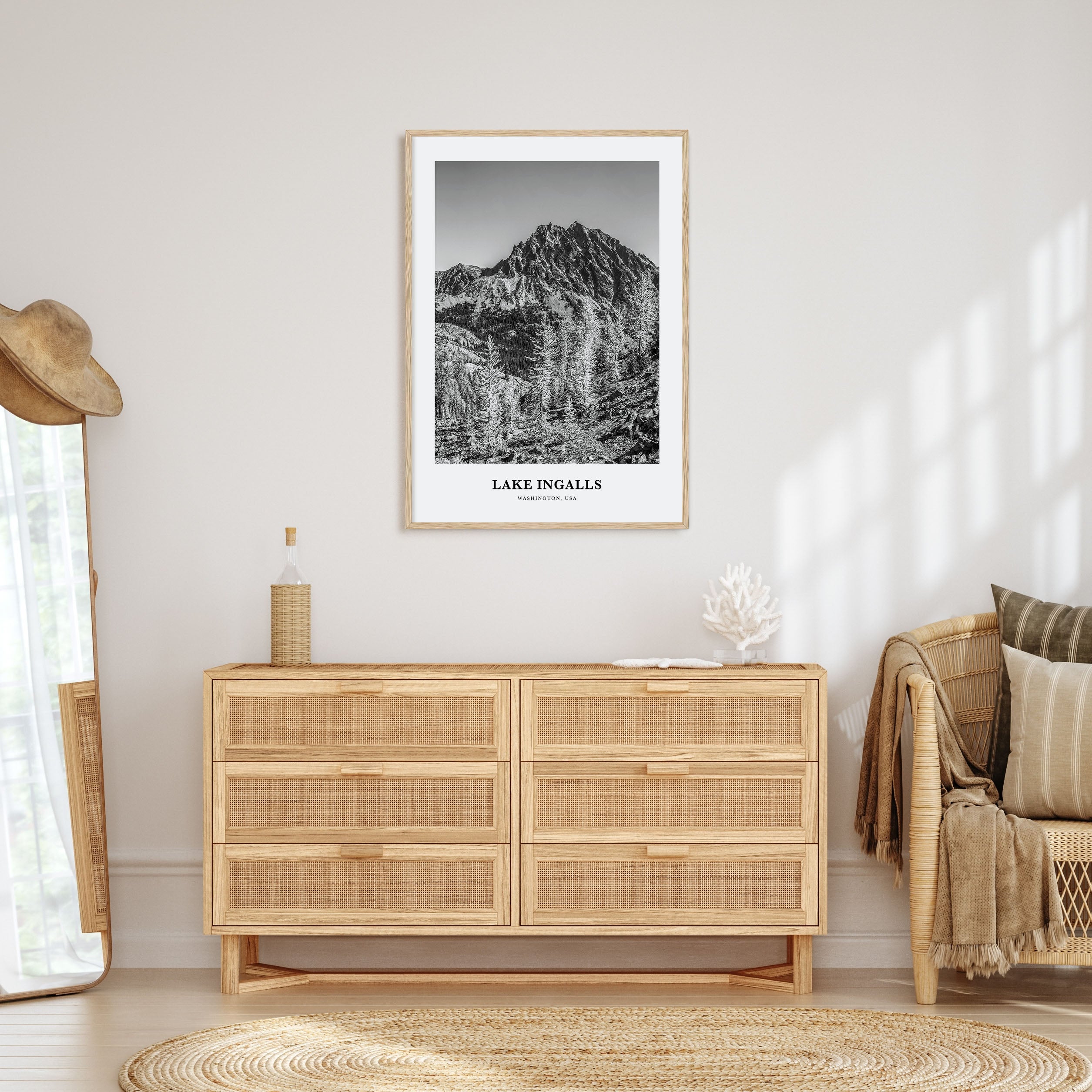 Lake Ingalls Portrait B&W Poster