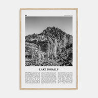 Lake Ingalls Travel B&W Poster