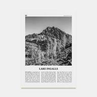 Lake Ingalls Travel B&W Poster