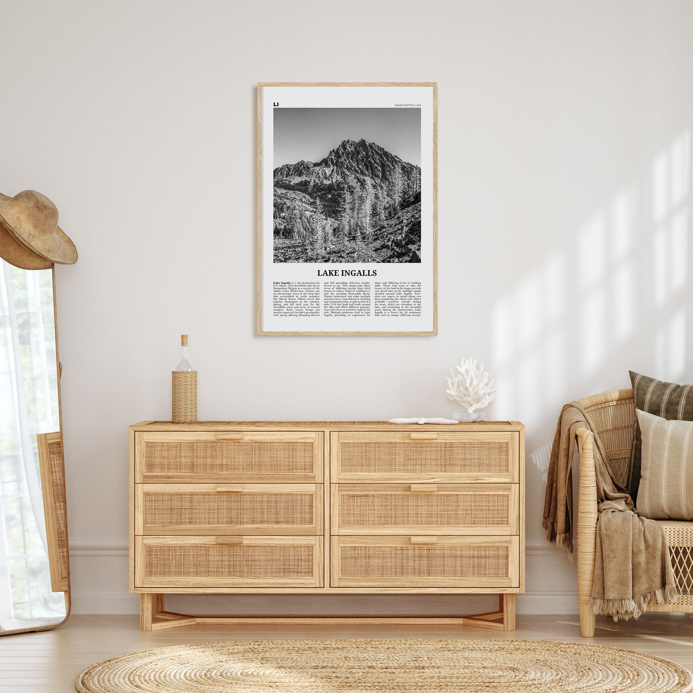 Lake Ingalls Travel B&W Poster