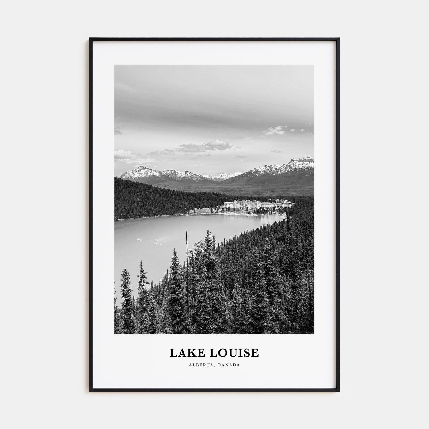 Lake Louise Portrait B&W No 1 Poster