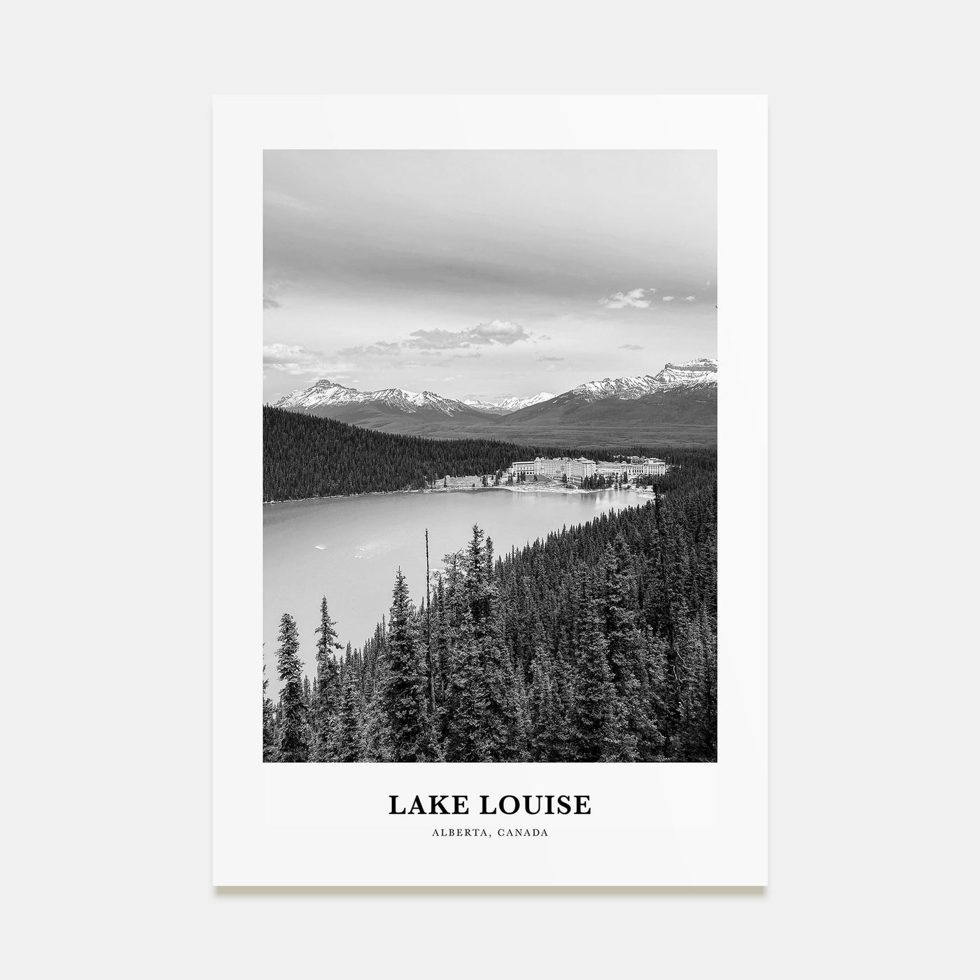 Lake Louise Portrait B&W No 1 Poster