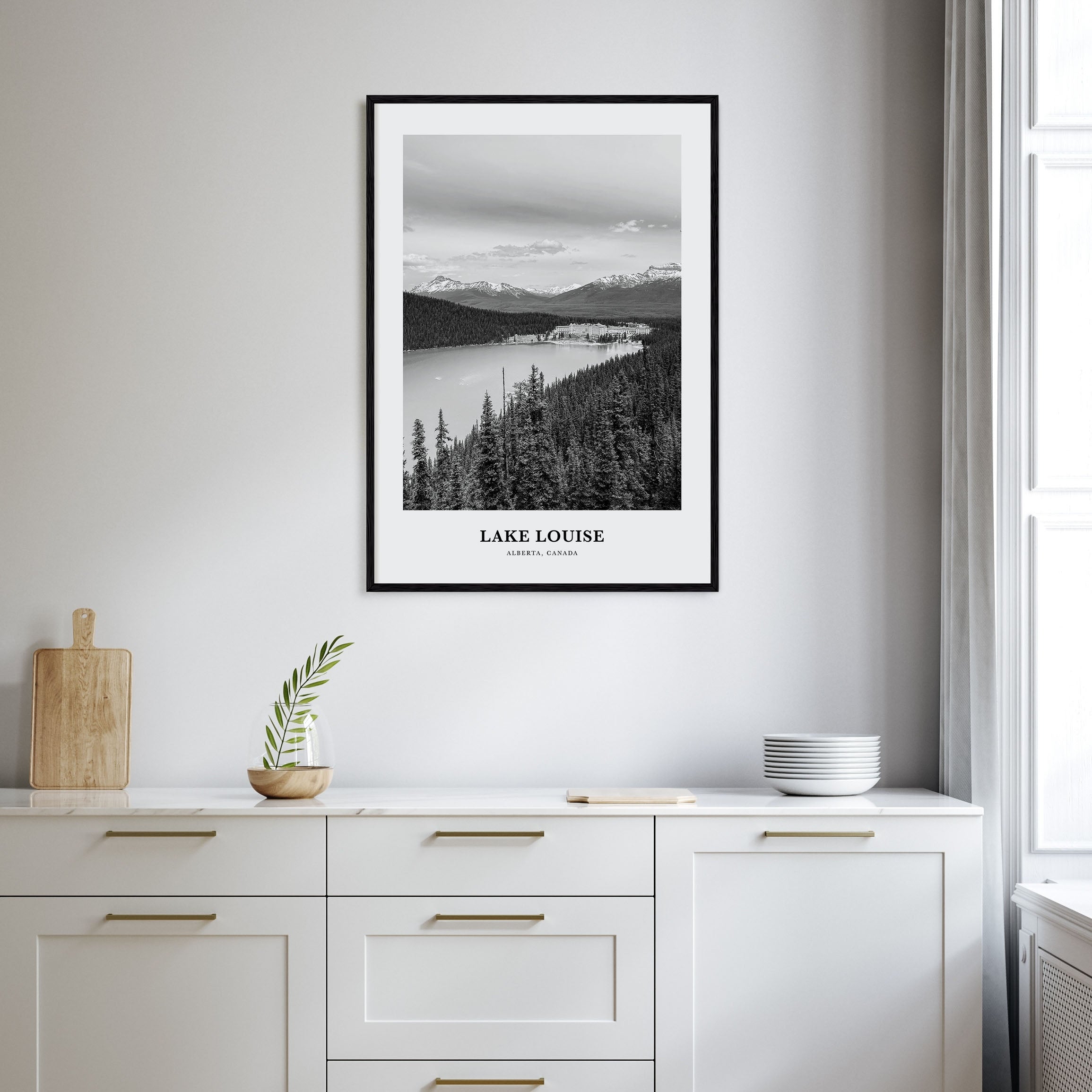 Lake Louise Portrait B&W No 1 Poster