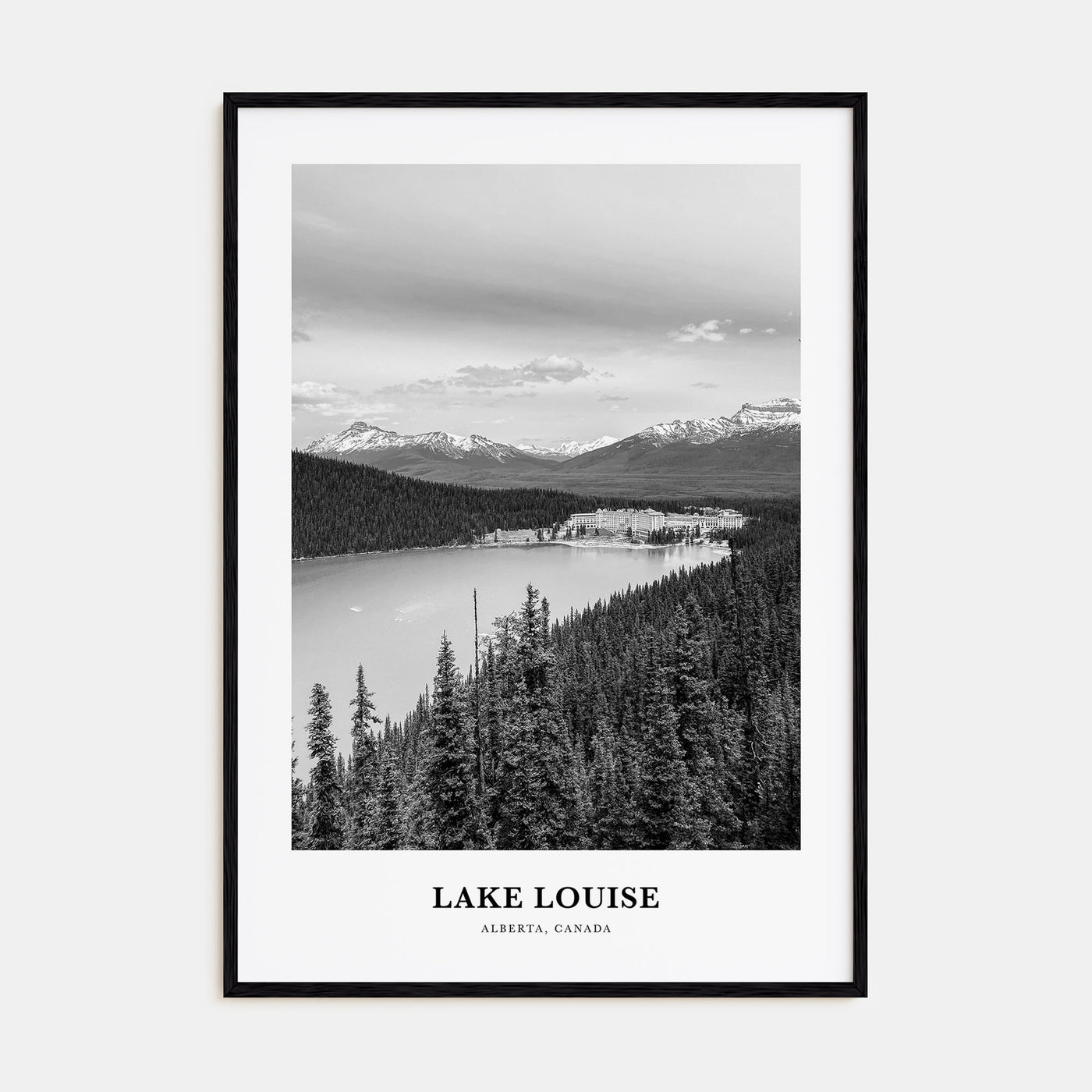 Lake Louise Portrait B&W No 1 Poster