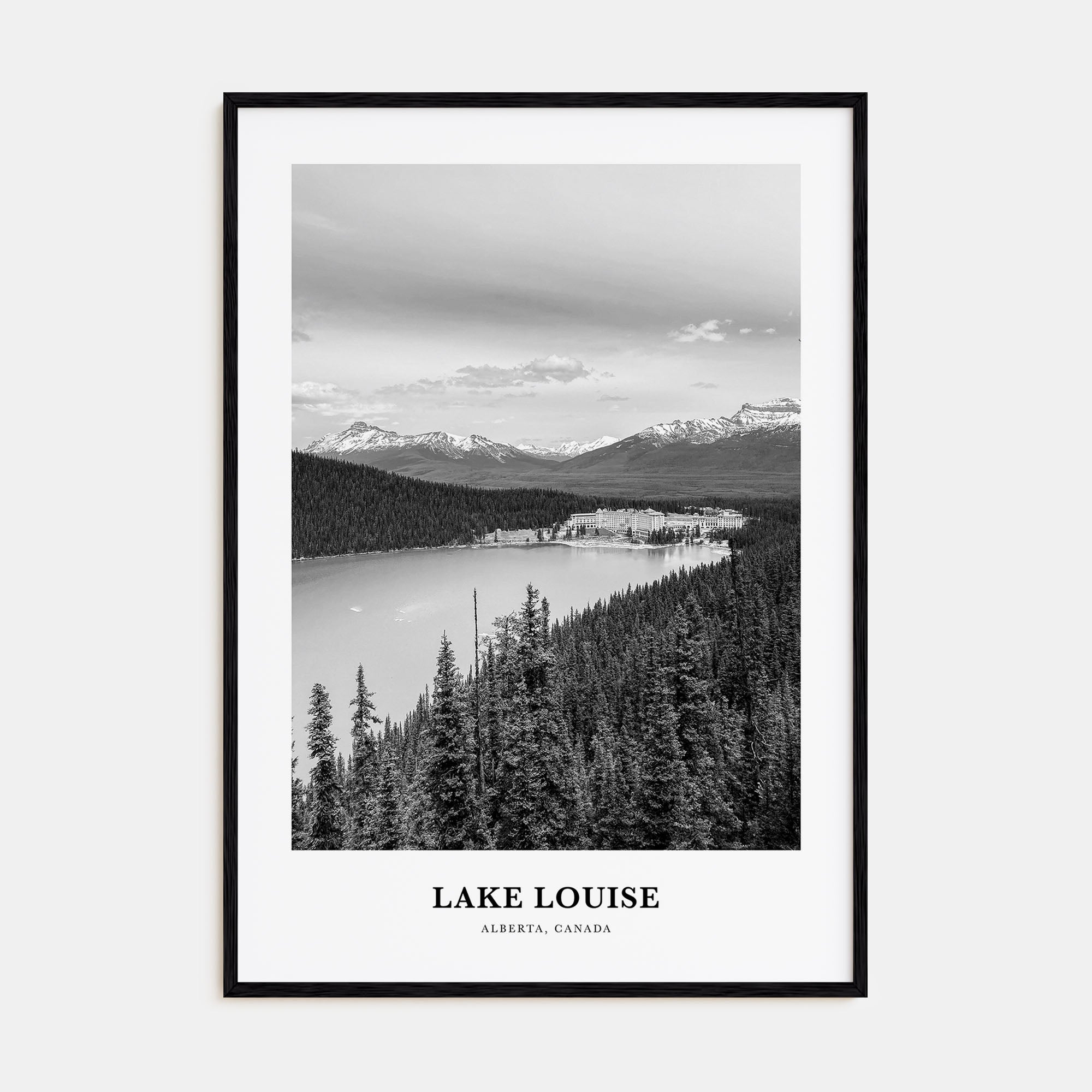 Lake Louise Portrait B&W No 1 Poster