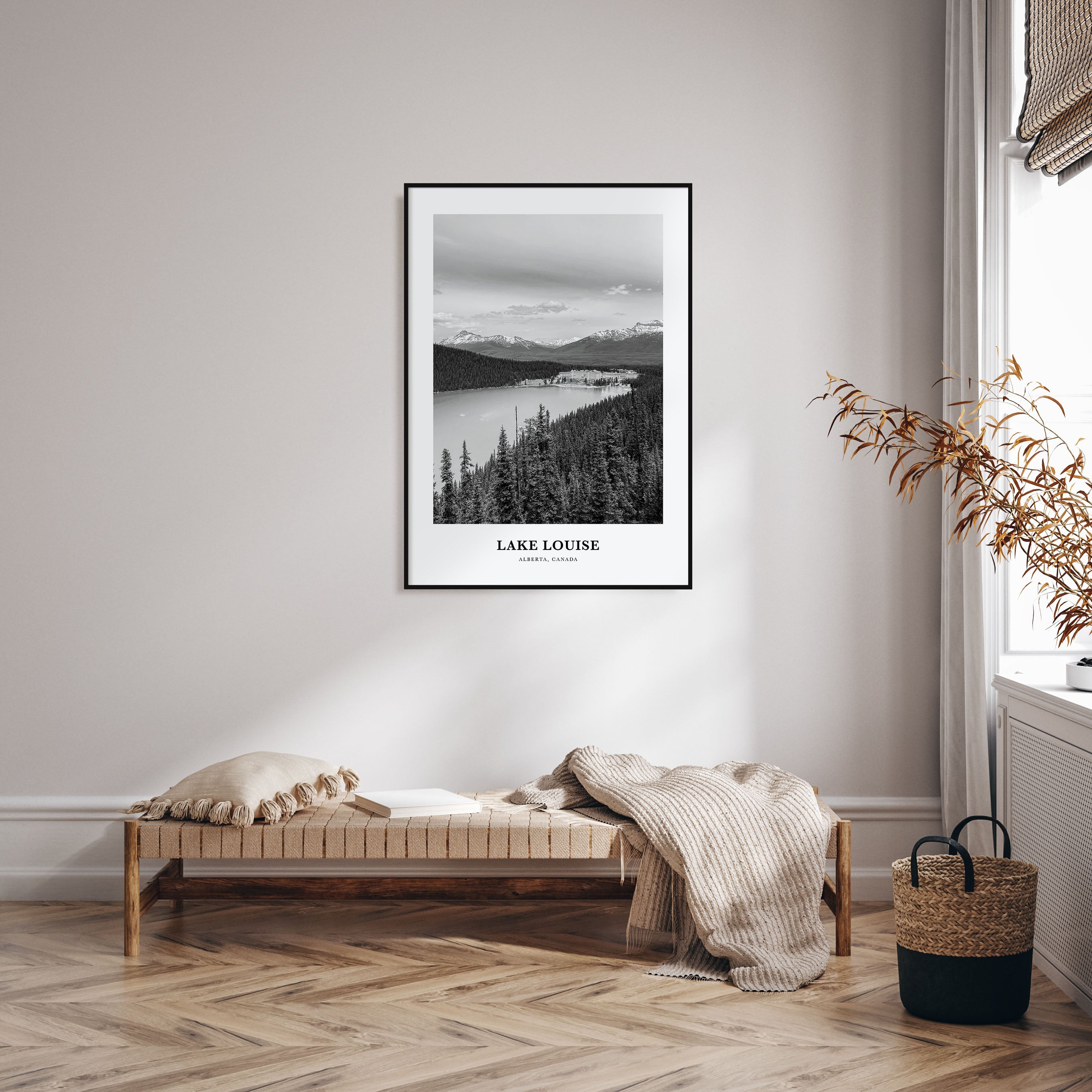 Lake Louise Portrait B&W No 1 Poster