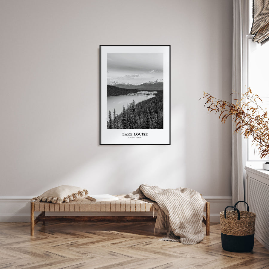 Lake Louise Portrait B&W No 1 Poster