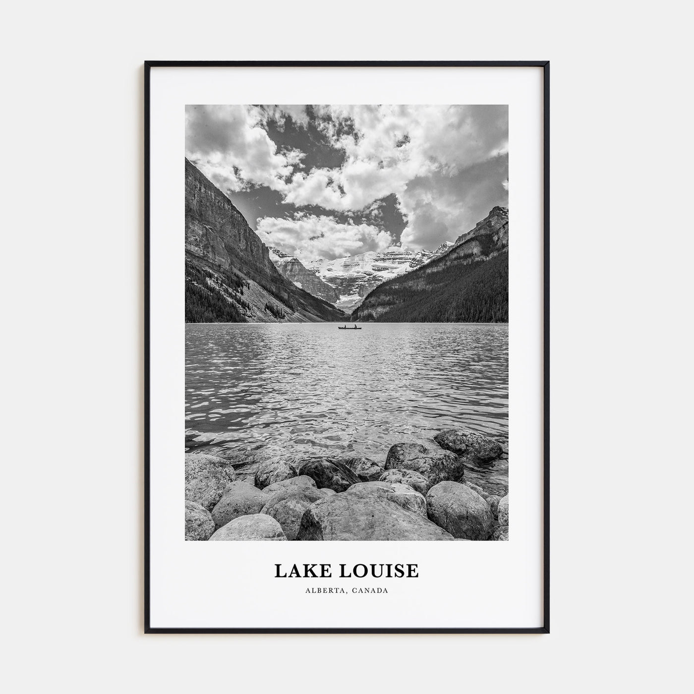 Lake Louise Portrait B&W No 2 Poster