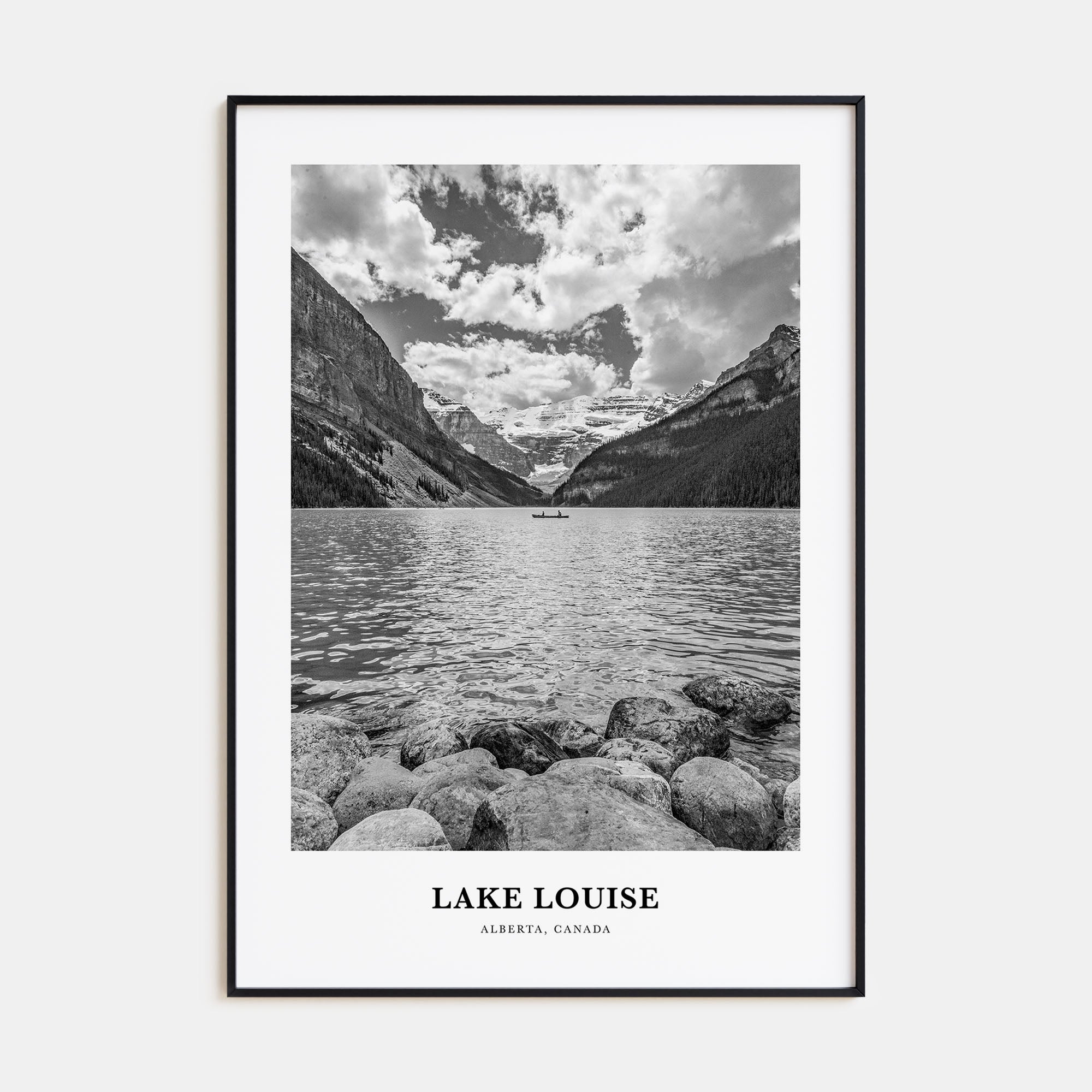 Lake Louise Portrait B&W No 2 Poster