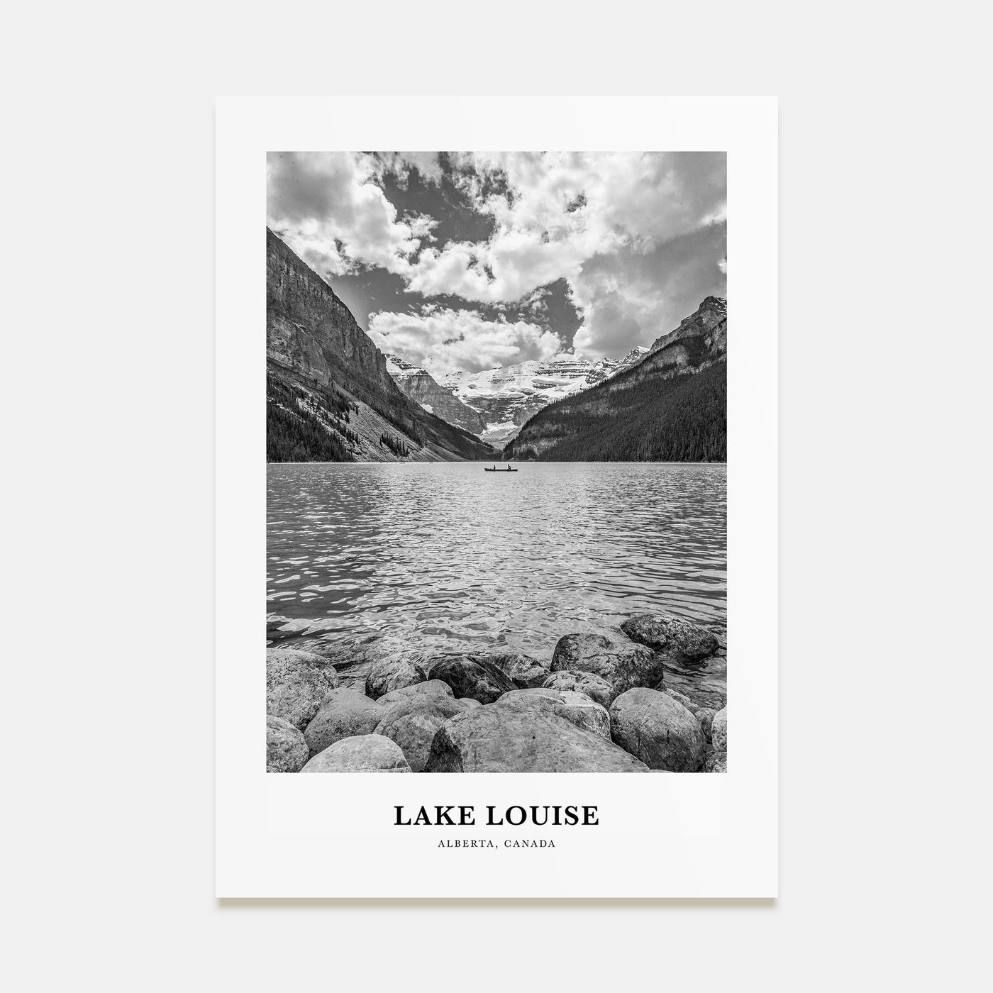 Lake Louise Portrait B&W No 2 Poster