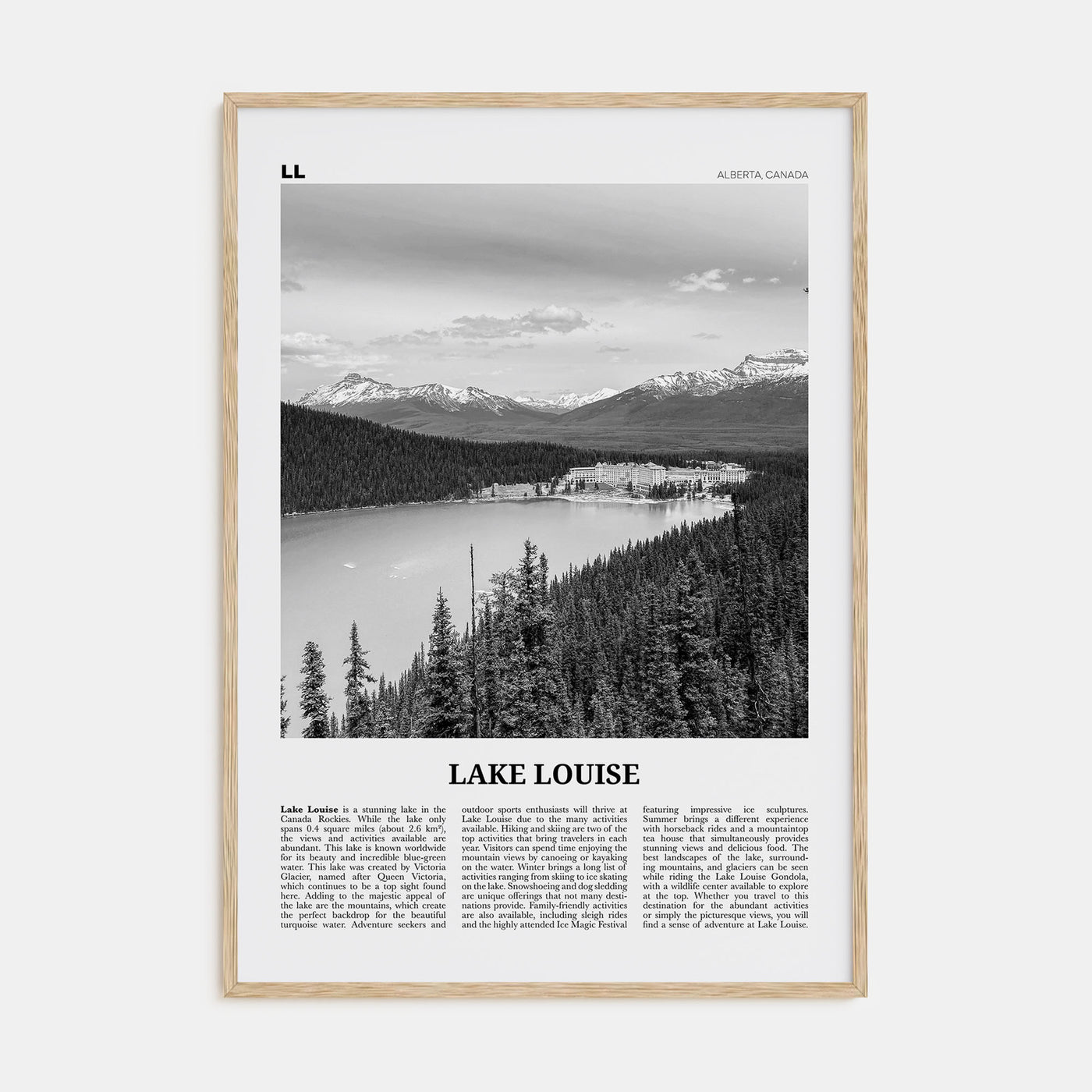 Lake Louise Travel B&W No 1 Poster
