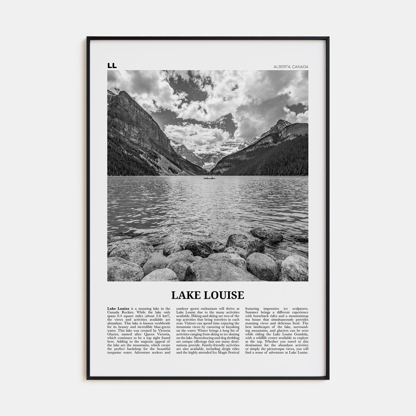Lake Louise Travel B&W No 2 Poster