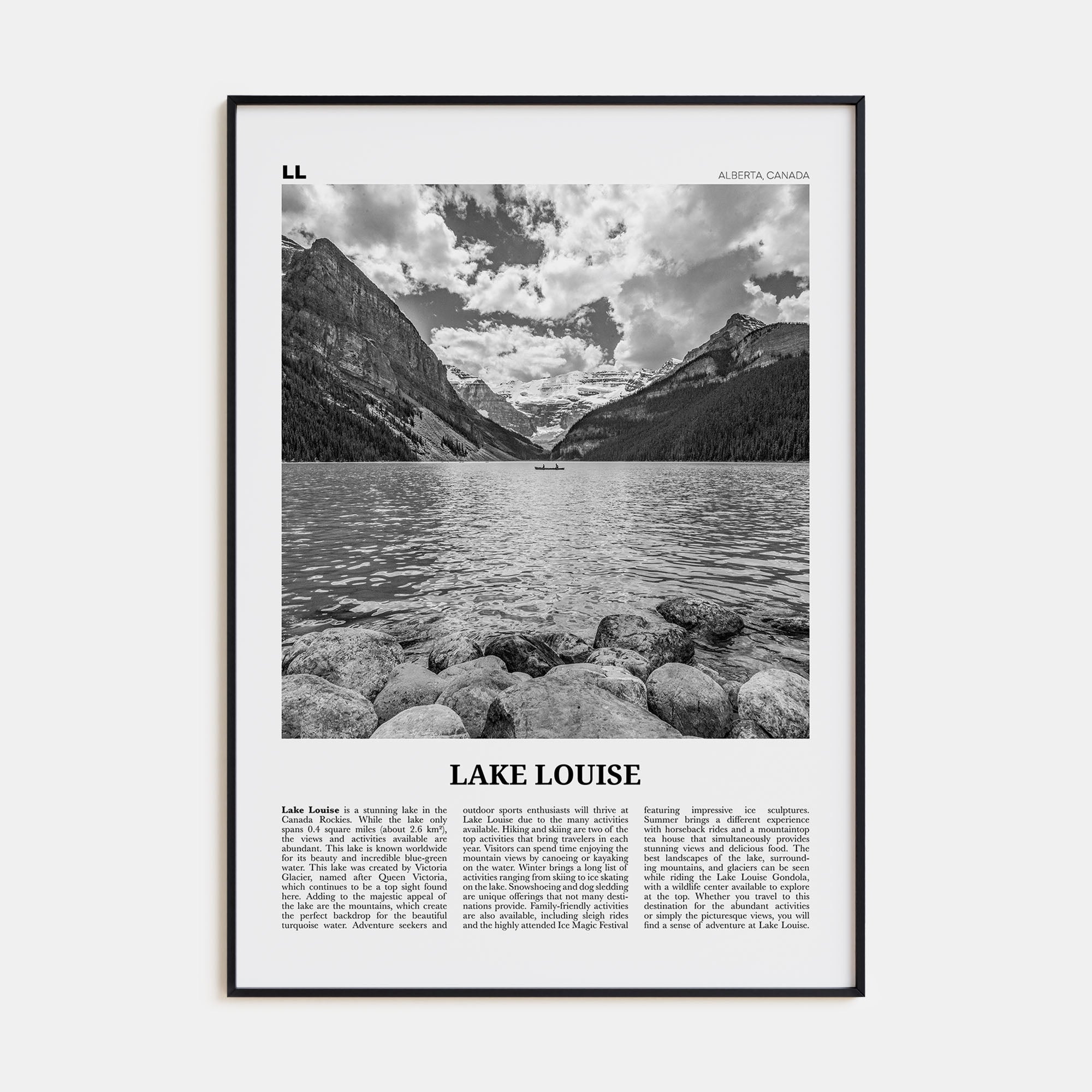 Lake Louise Travel B&W No 2 Poster