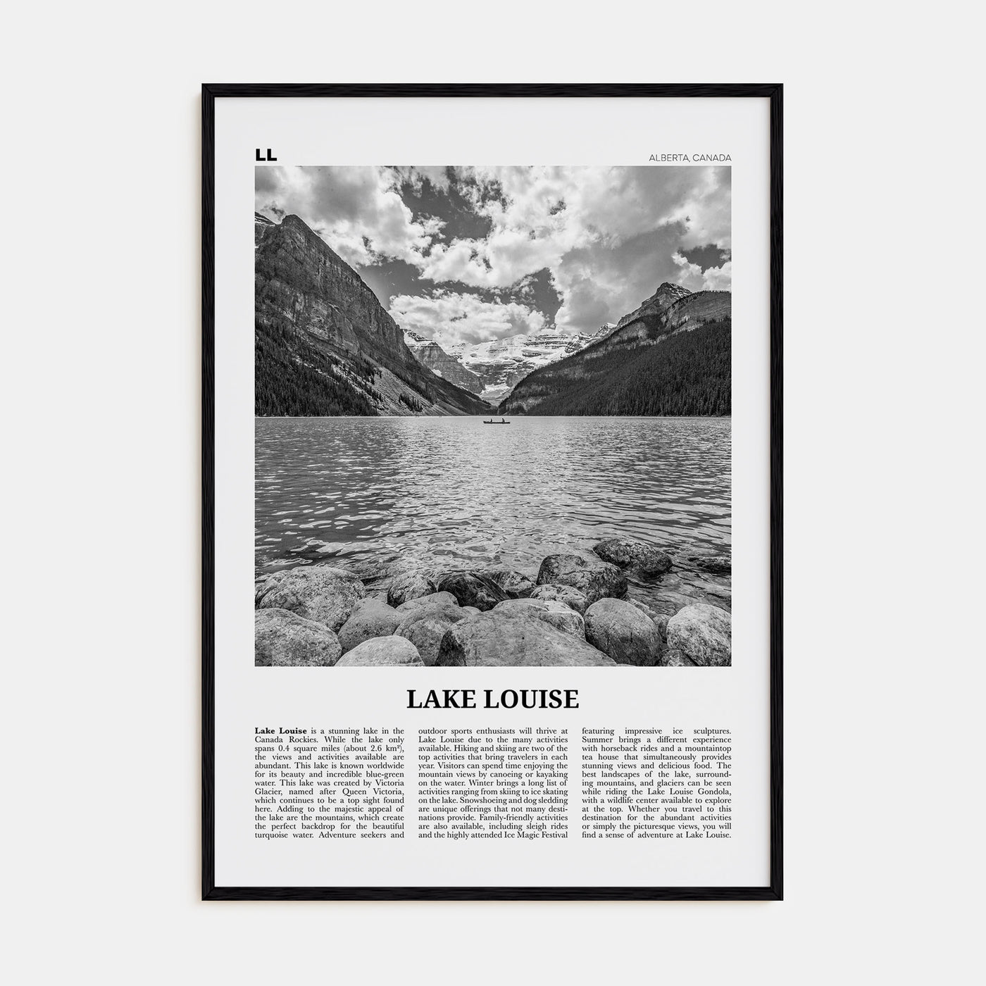Lake Louise Travel B&W No 2 Poster