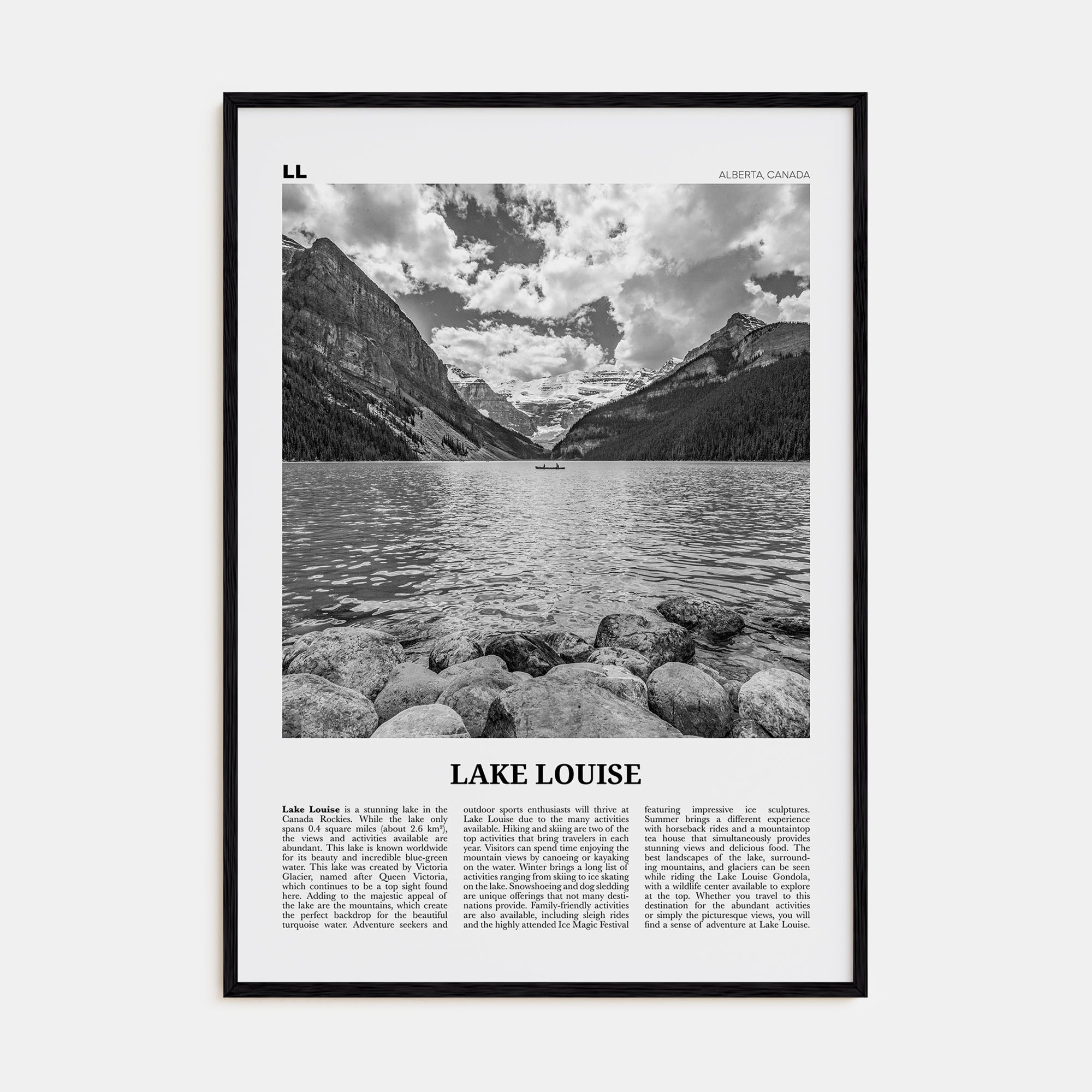 Lake Louise Travel B&W No 2 Poster