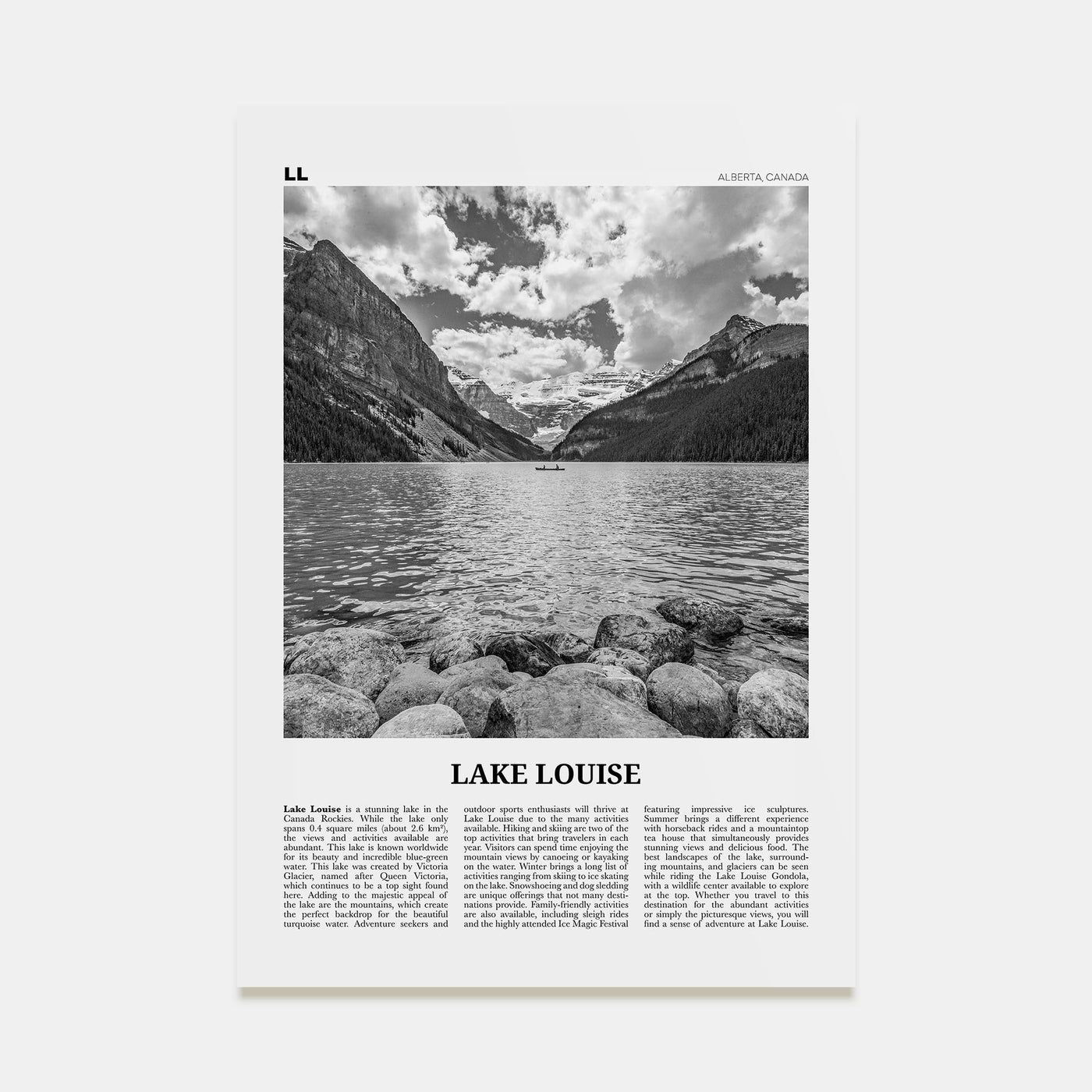 Lake Louise Travel B&W No 2 Poster