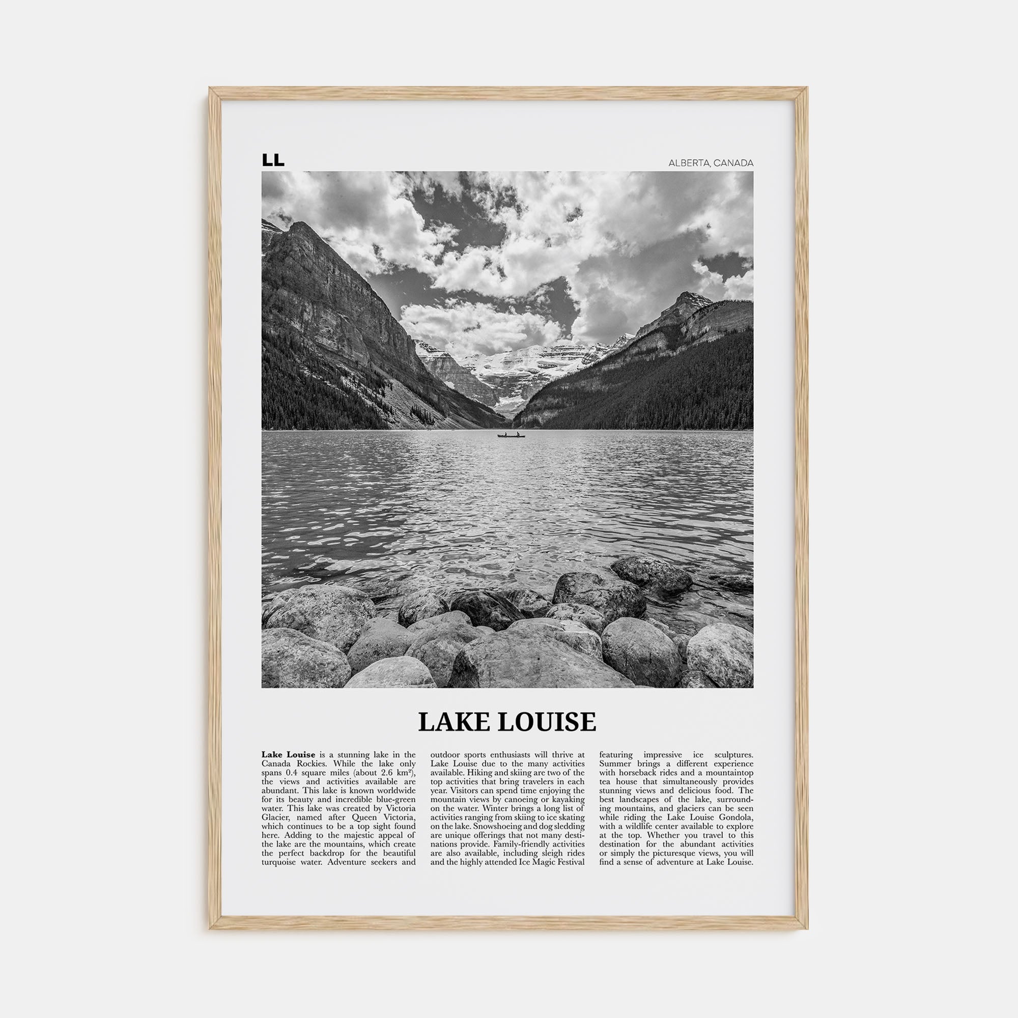 Lake Louise Travel B&W No 2 Poster