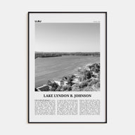 Lake Lyndon B. Johnson Travel B&W Poster