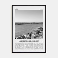 Lake Lyndon B. Johnson Travel B&W Poster