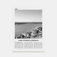 Lake Lyndon B. Johnson Travel B&W Poster