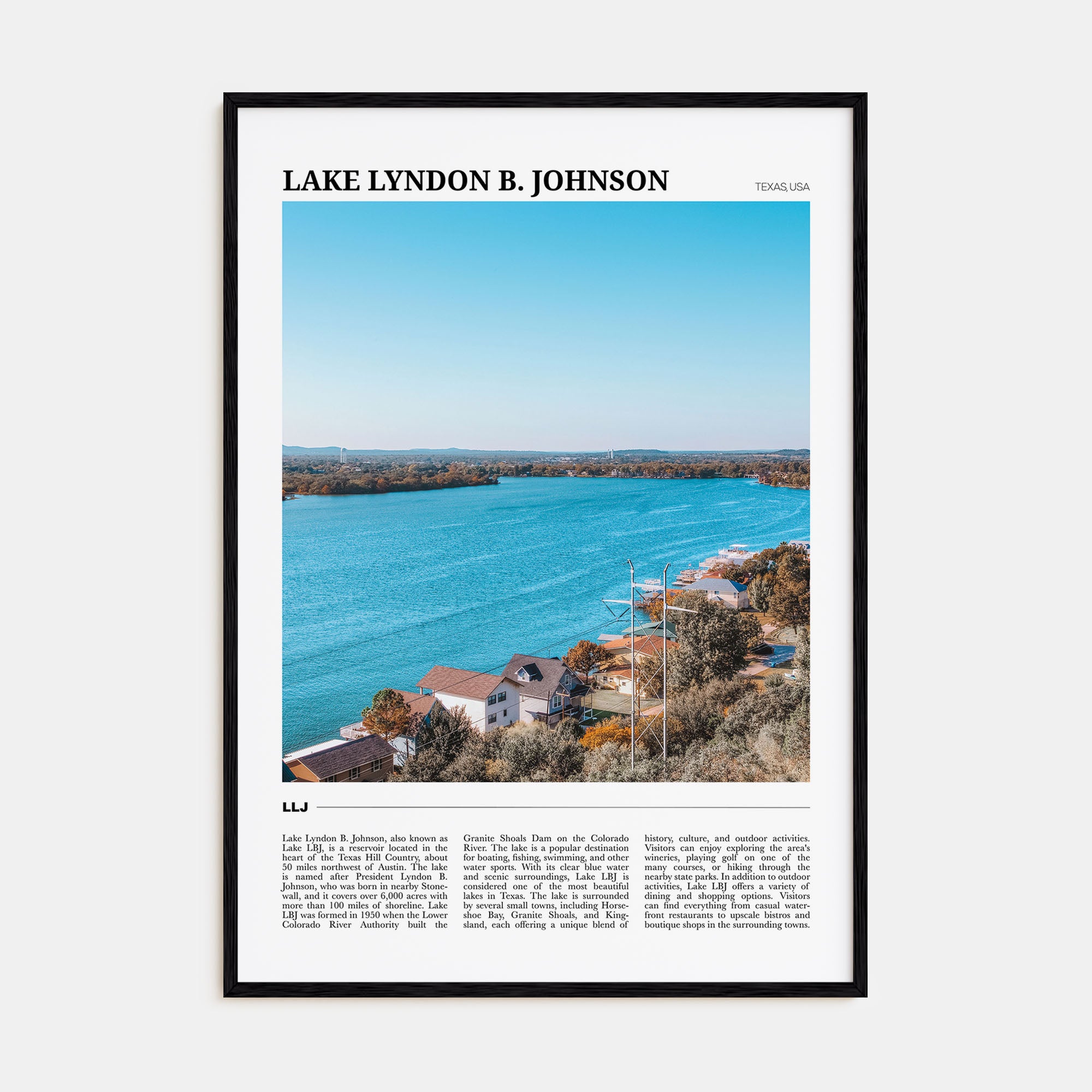 Lake Lyndon B. Johnson Travel Color Poster